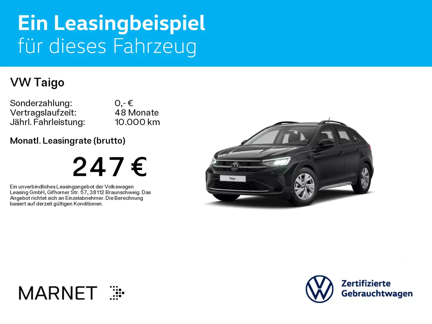 Volkswagen Taigo 1.0 TSI Life *AHK*Kamera*SHZ*LED*ASG*APP-C Schwarz - 2