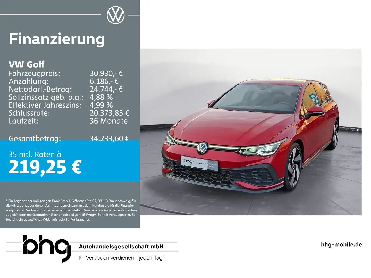 Volkswagen Golf GTI Golf 2.0 TSI OPF DSG GTI Clubsport Rot - 1