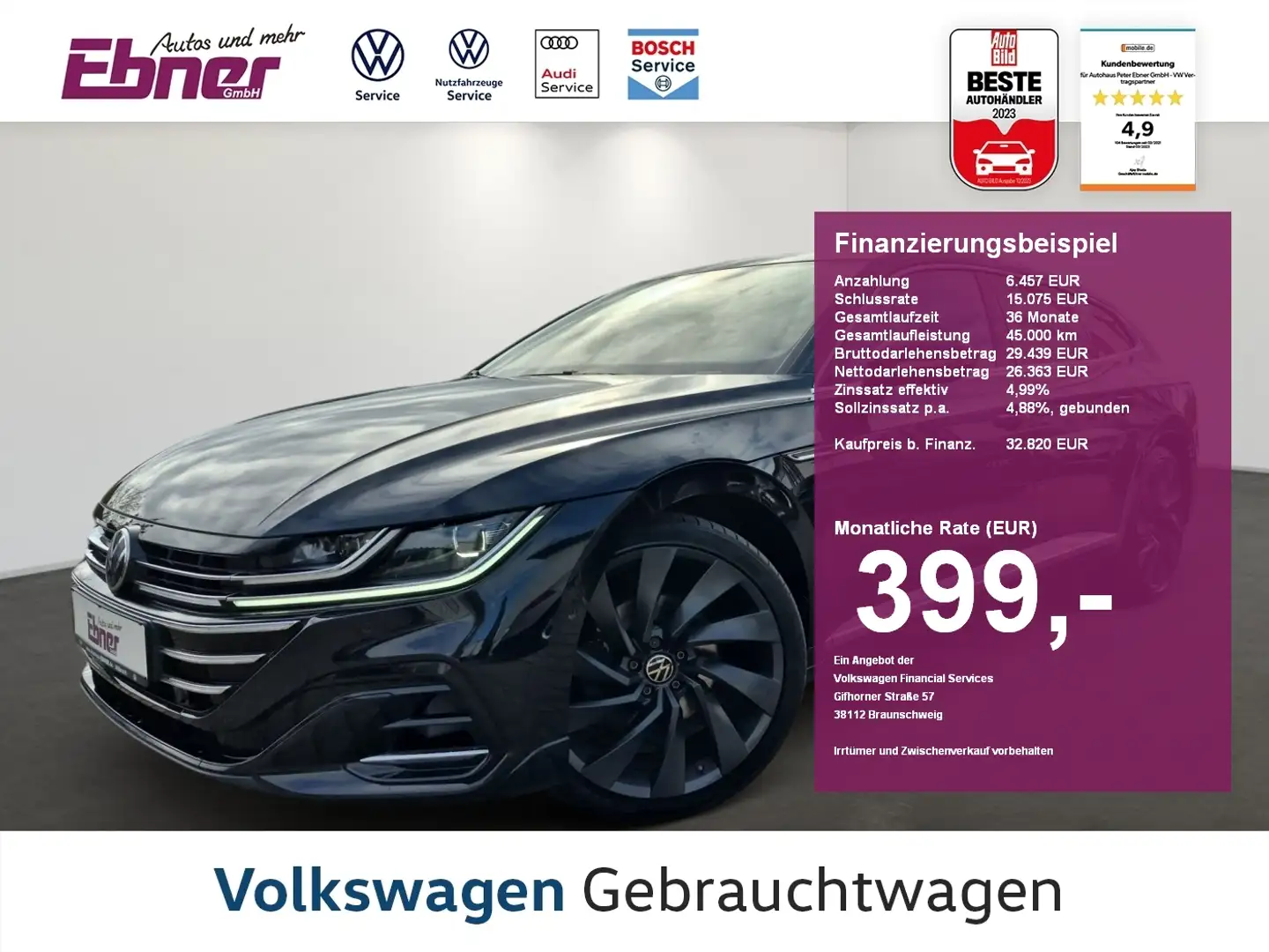 Volkswagen Arteon Shooting Brake R-LINE 4M TDI DSG NP:73tEUR! PANO+A Noir - 1