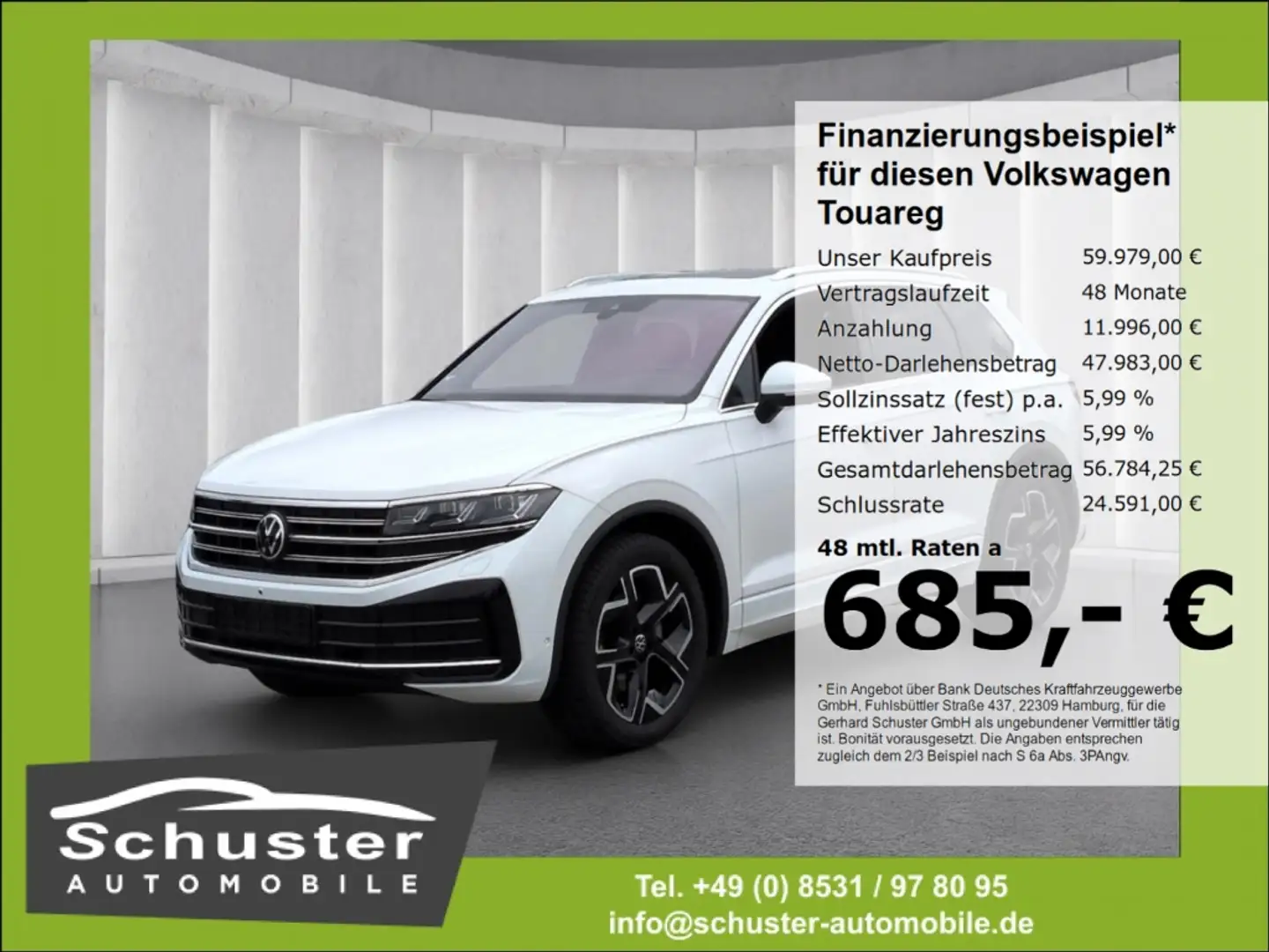 Volkswagen Touareg Elegance*StndHzg Luftfed Panodach 360°Ka Blanc - 1