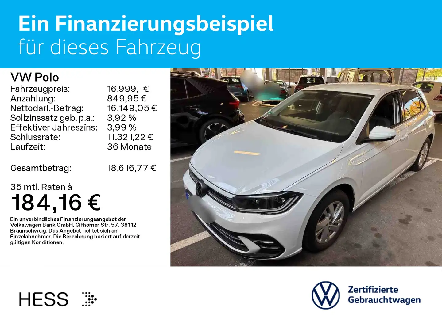 Volkswagen Polo 1.0 TSI STYLE*NAVI*IQ.LIGHT*LM*SHZ*PDC Blanco - 2