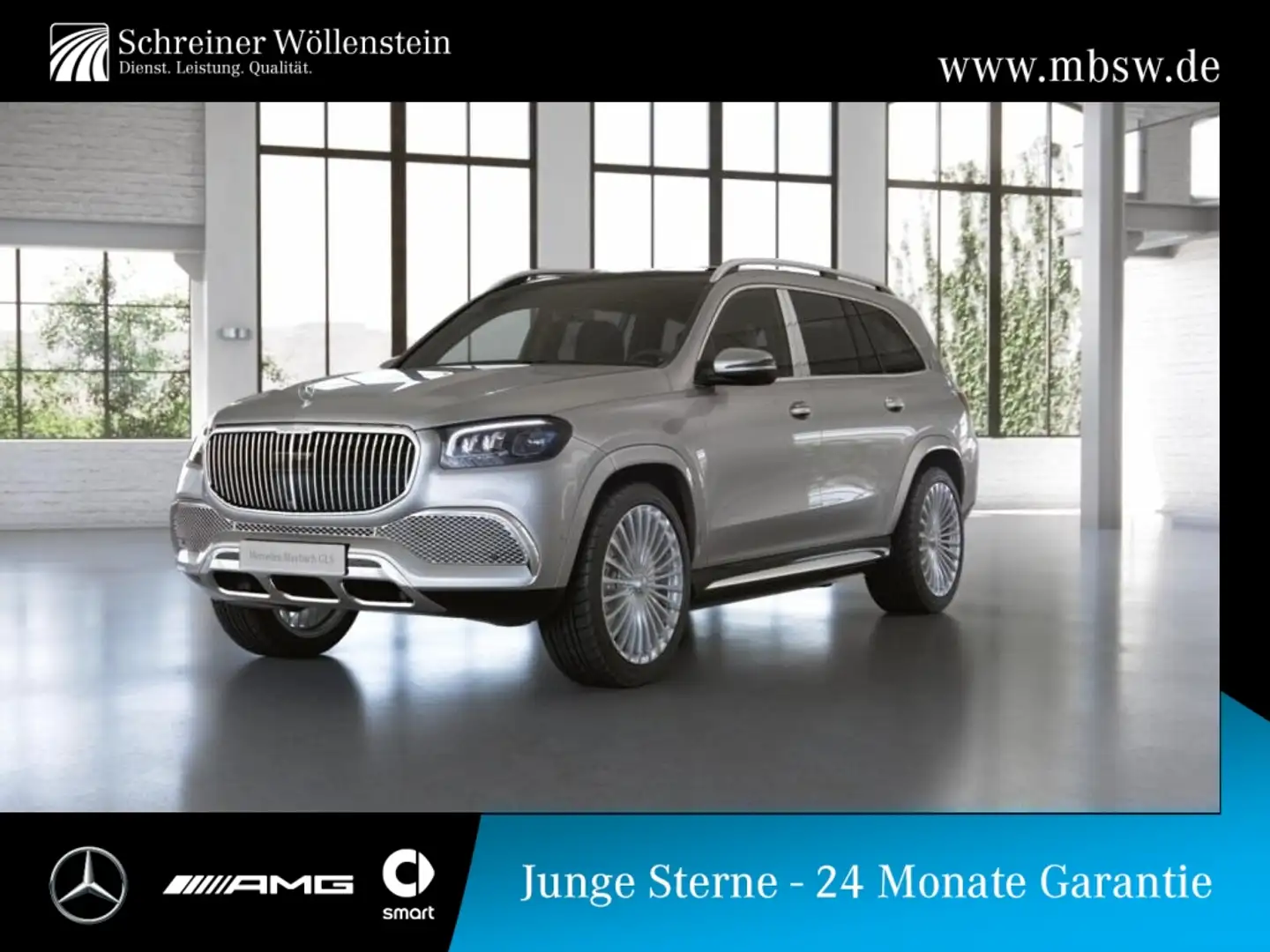 Mercedes-Benz GLS 600 Maybach  Pano*Fond-Ent*AIR+3,5tAHK*Stdhzg Серебристый - 1