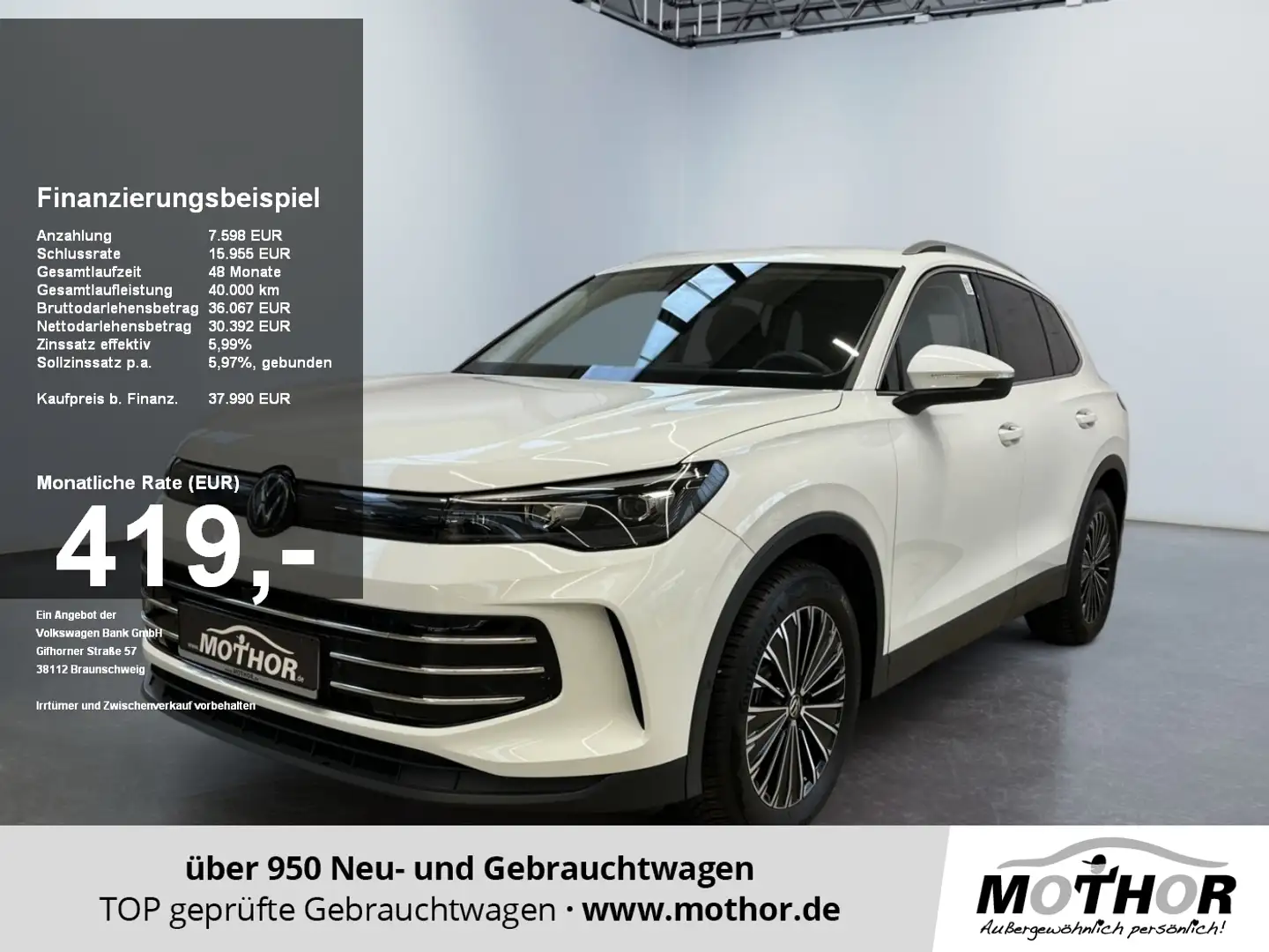 Volkswagen Tiguan Elegance 1.5 eTSI DSG 360 Grad Kamera Weiß - 1
