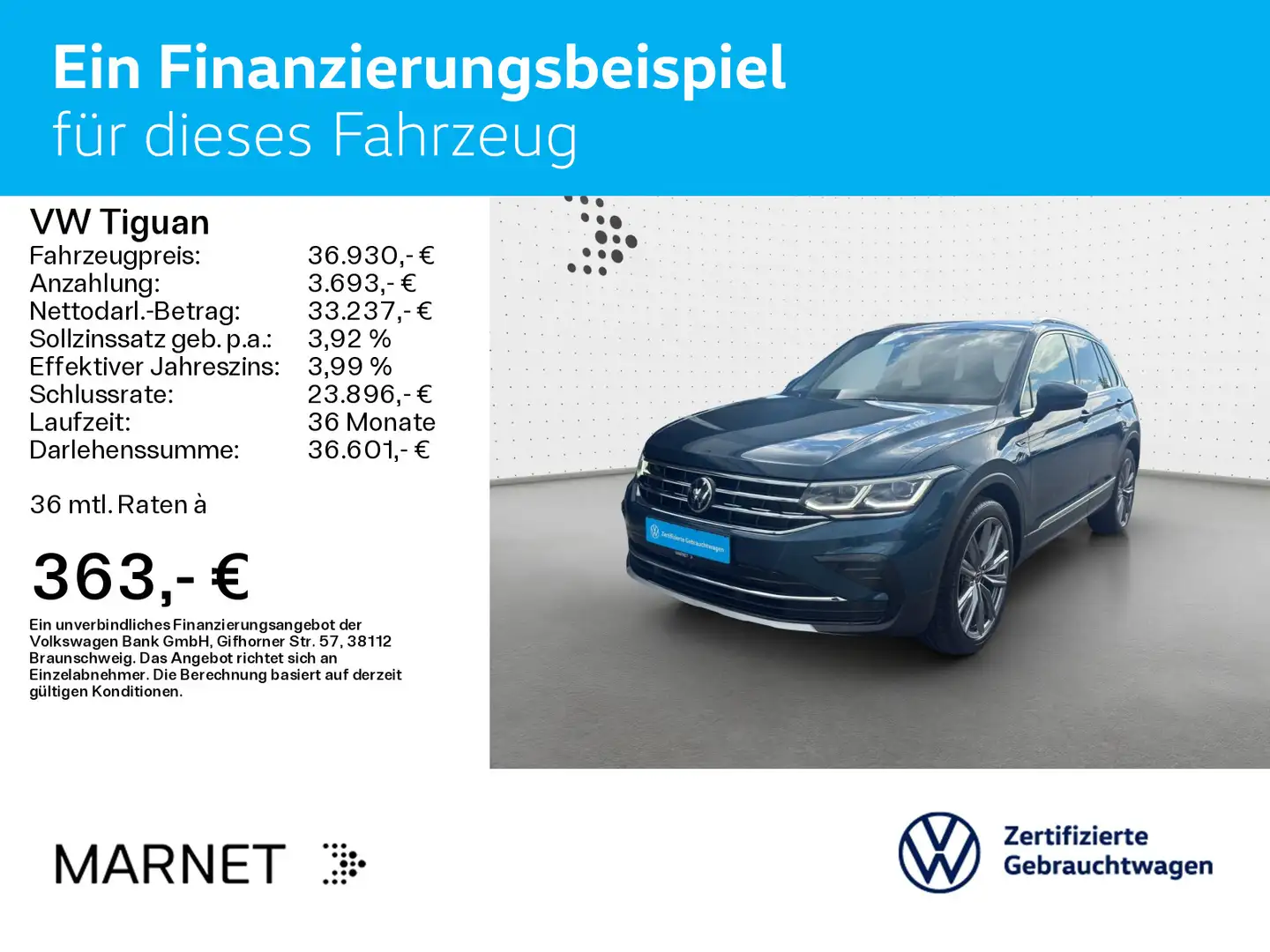 Volkswagen Tiguan Elegance 4Motion 2.0 TSI DSG Navi*AHK*Pan Azul - 2
