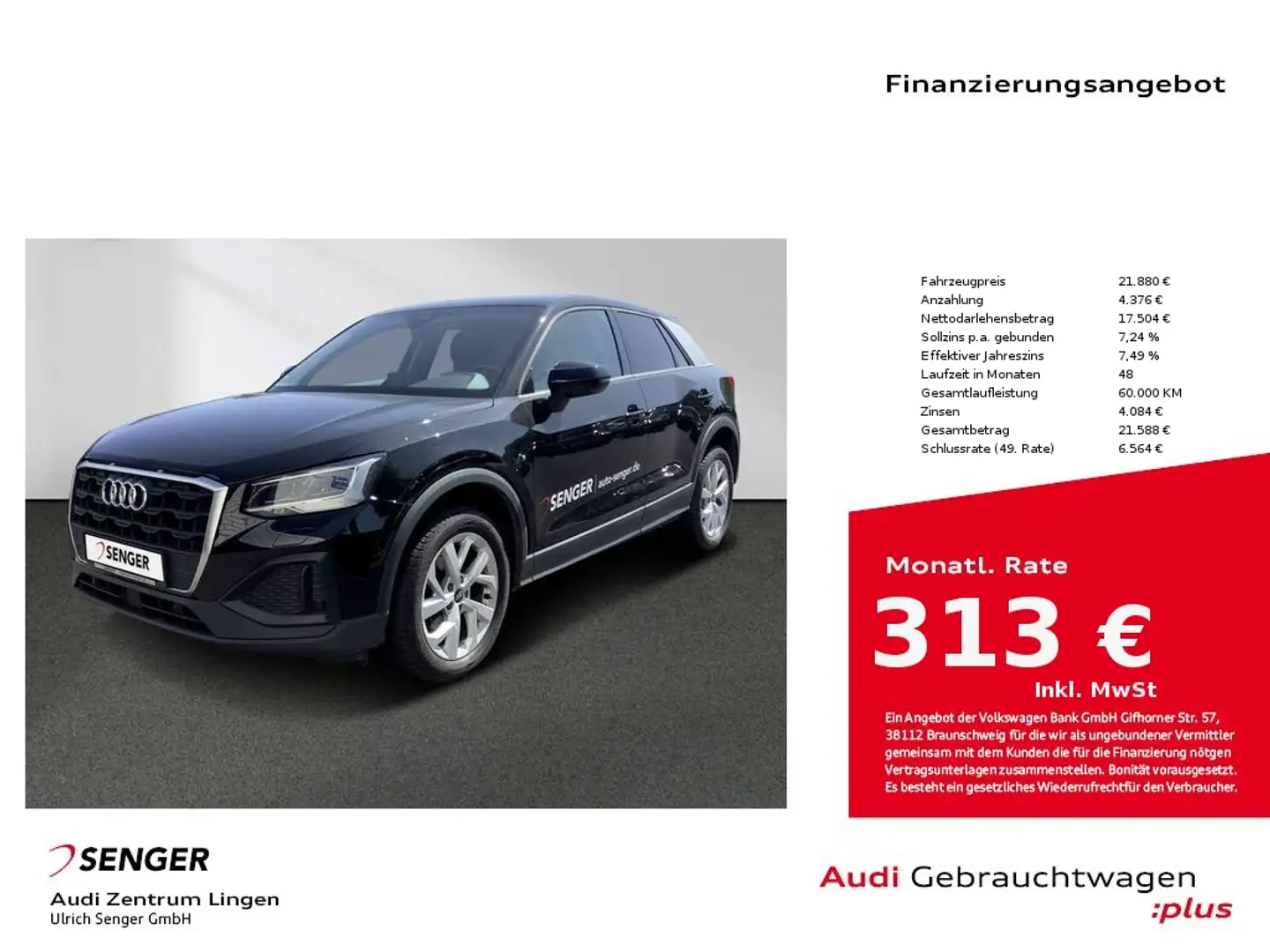 Audi Q2 35 TFSI S tronic MMI LED Kamera Komfort-Paket Noir - 1