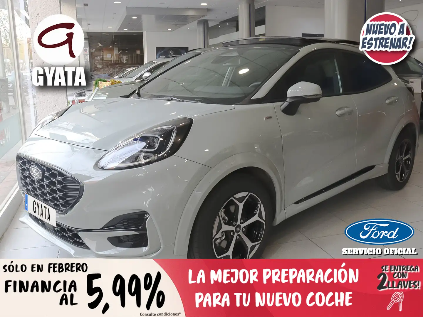 Ford Puma 1.0 EcoBoost MHEV ST-Line Aut. 125 Gris - 1