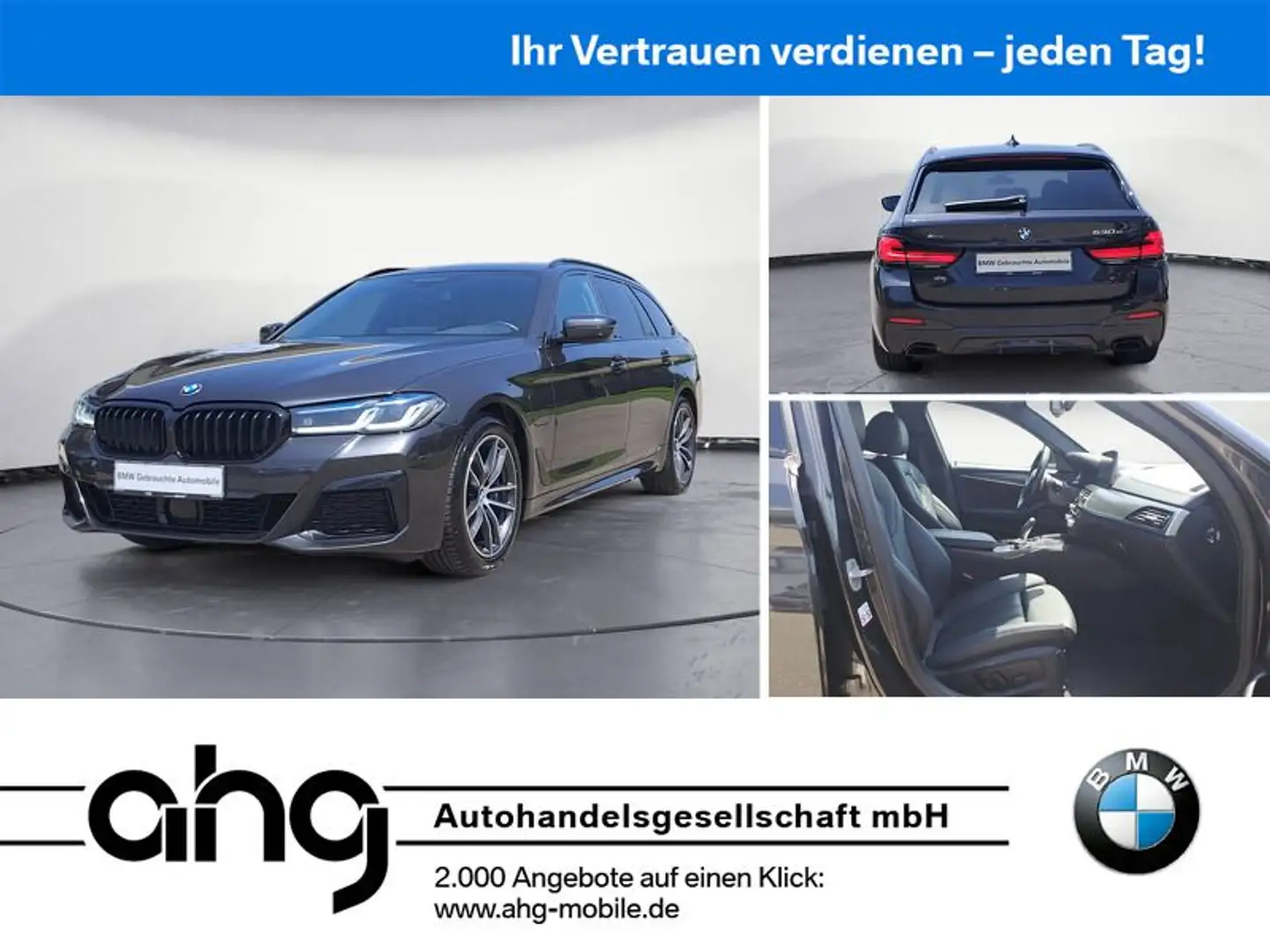 BMW 530 e xDrive Touring M Sportpaket AHK Panoramadac Grijs - 1