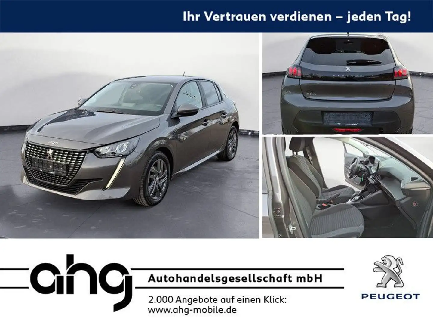 Peugeot 208 PureTech 100 EAT8 Active Pack Bluetooth PDC Gris - 1