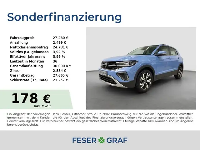 Volkswagen T-Cross Style 1.5 TSI DSG ACC RFK Keyless