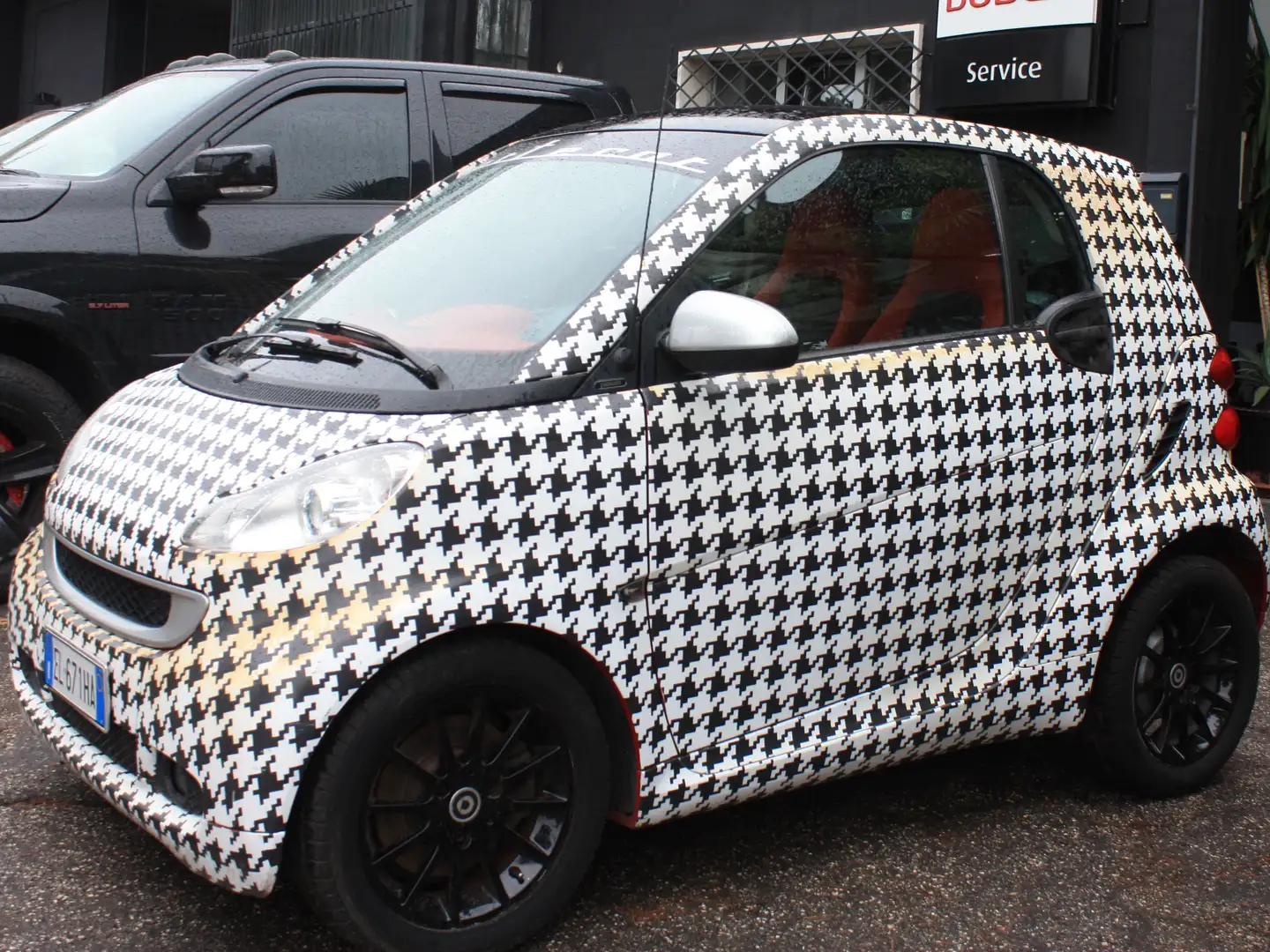 smart forTwo Fortwo II 2012 1.0 mhd wrappata PIED DE POULE Rouge - 1