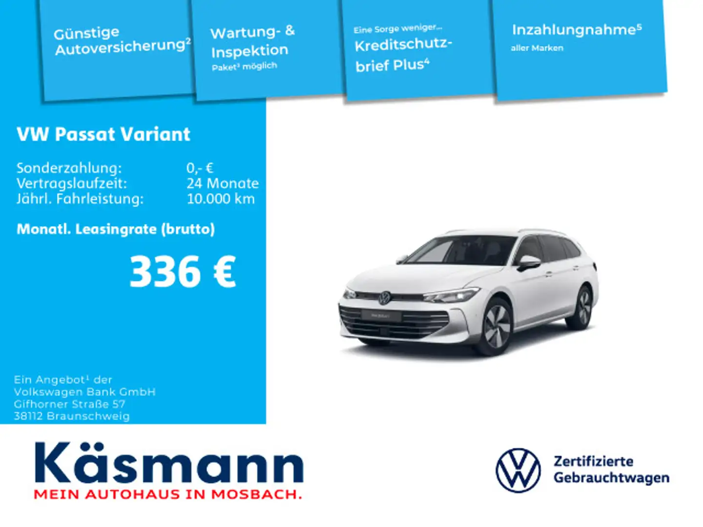 Volkswagen Passat Variant 1.5 eTSI Business AHK 360 LED ACC Weiß - 1