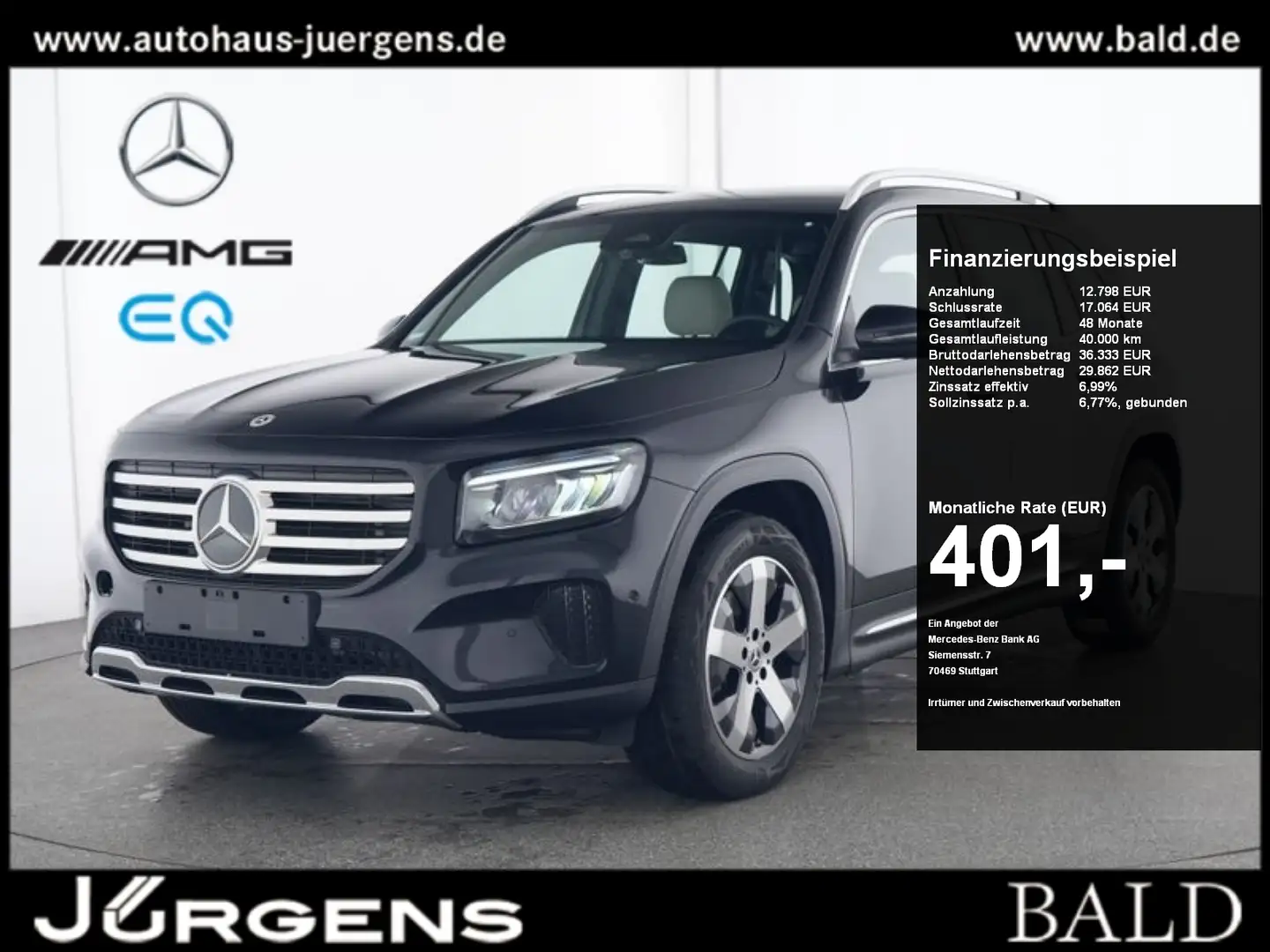 Mercedes-Benz GLB 250 4M Progressive-Advanced/LED/AHK/Cam/Easy Noir - 1
