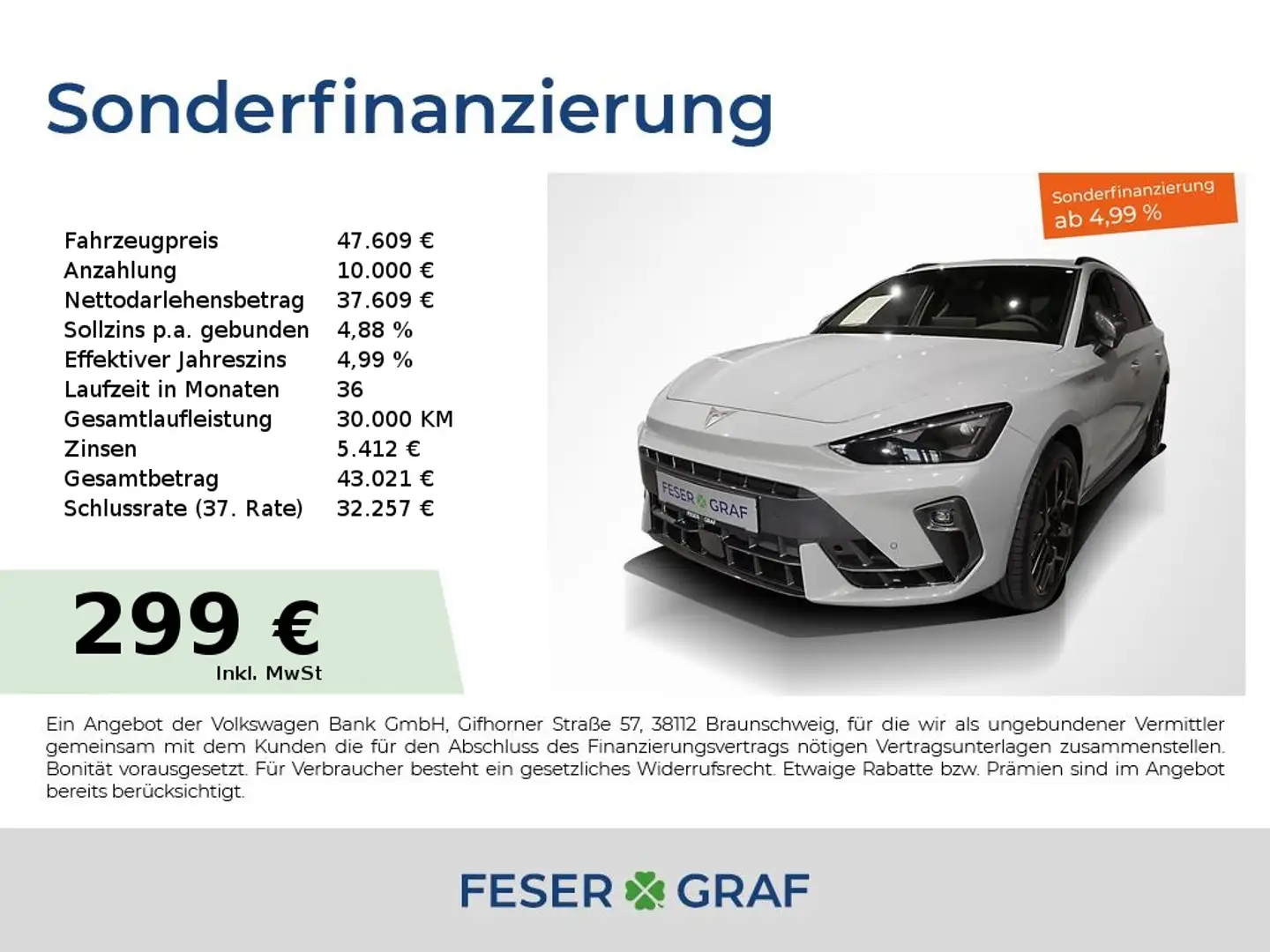 CUPRA Leon Sportstourer VZ 4X4 Matrix LED PANO LEDER Grau - 1