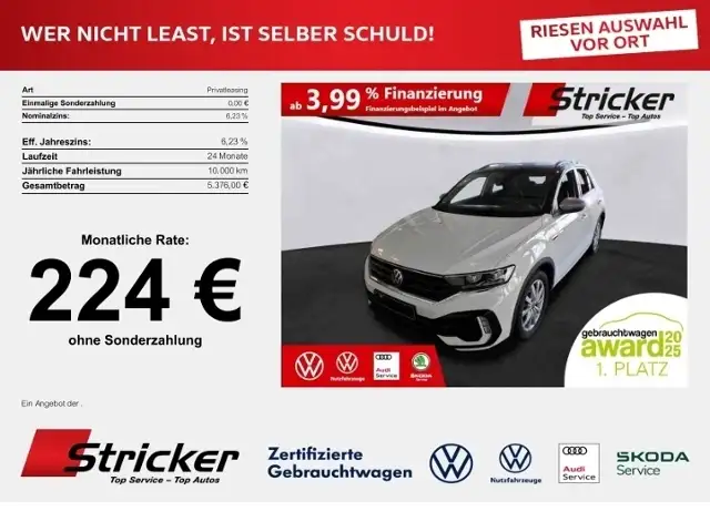 Volkswagen T-Roc R 2.0TSI 224, ohne Anzahlung Navi Beats ACC