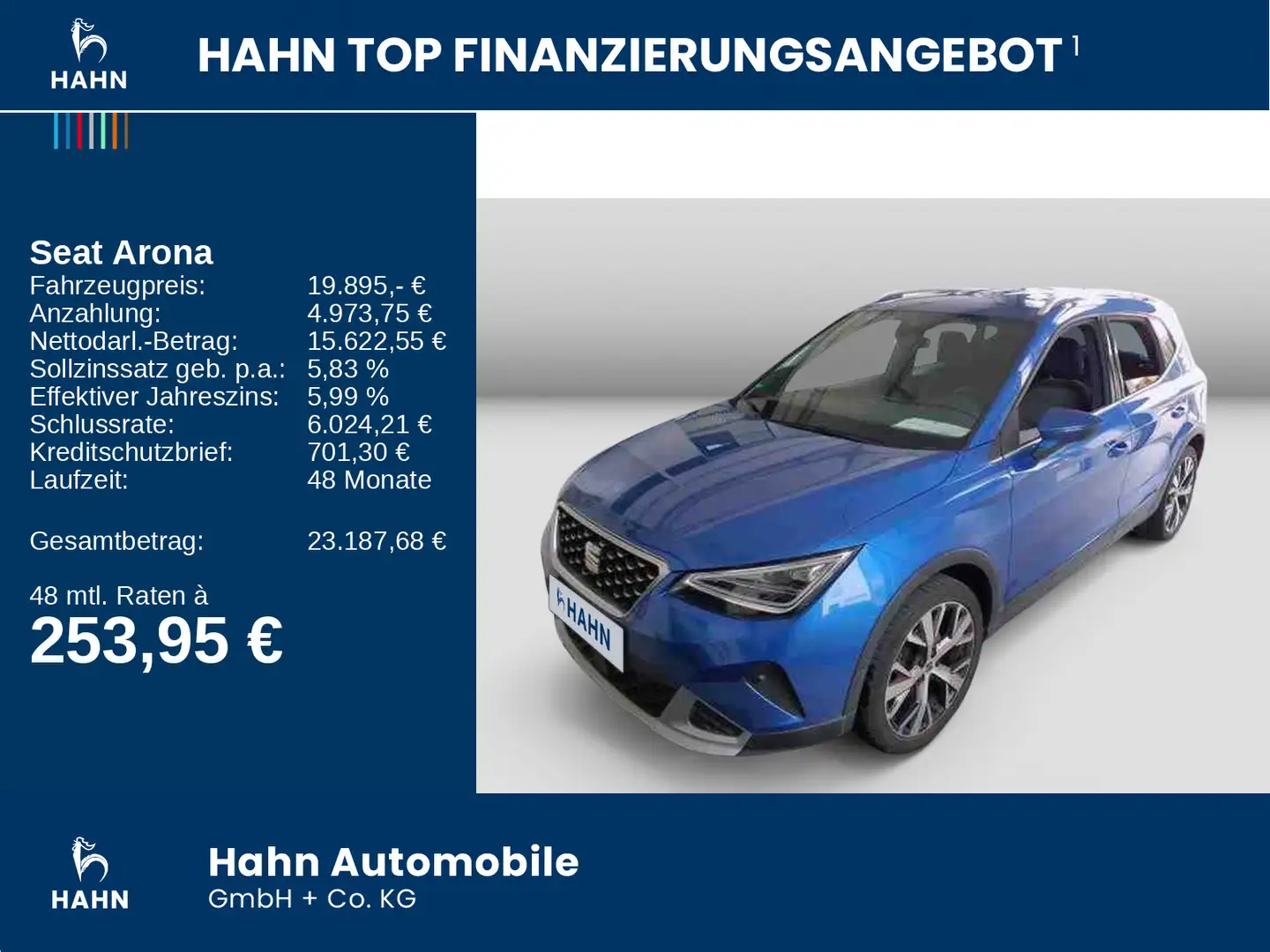 SEAT Arona 1.0 TSI DSG Xperience Navi CAM LED Sitzhzg Blau - 2