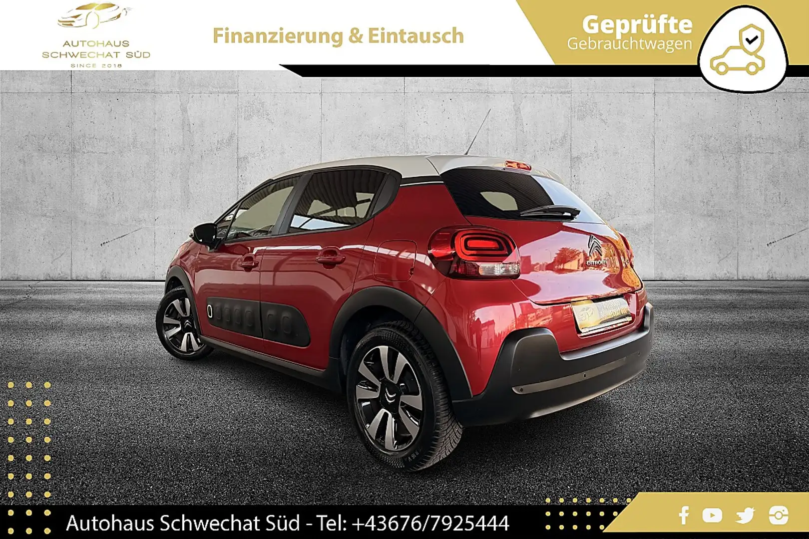 Citroen C3 1.2 PureTech 82 Feel // 1.BESITZ // NUR 71.000 ... Rot - 2