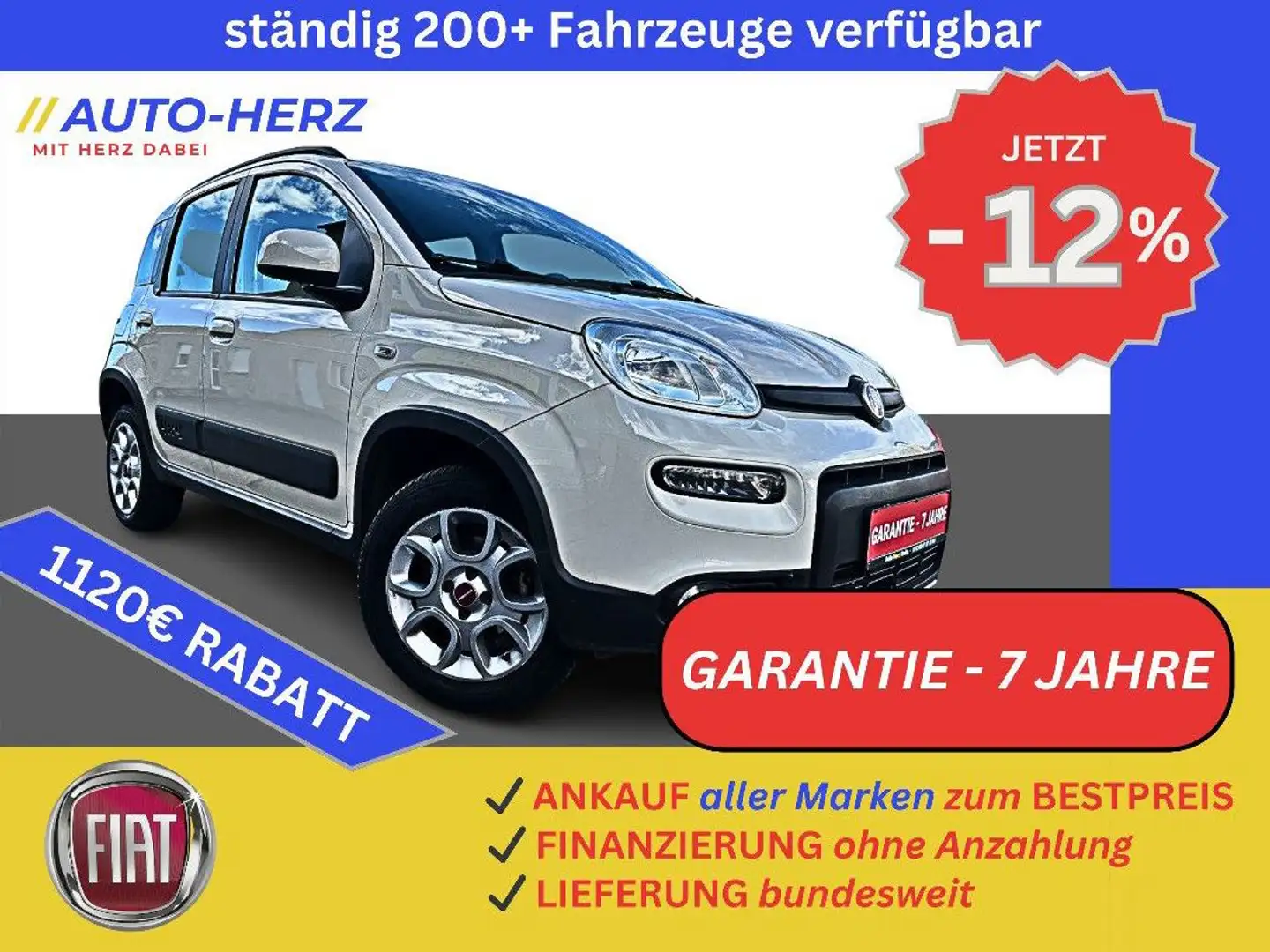 Fiat Panda Rock 4x4/Allrad Klima+PDC+Navi Beige - 1