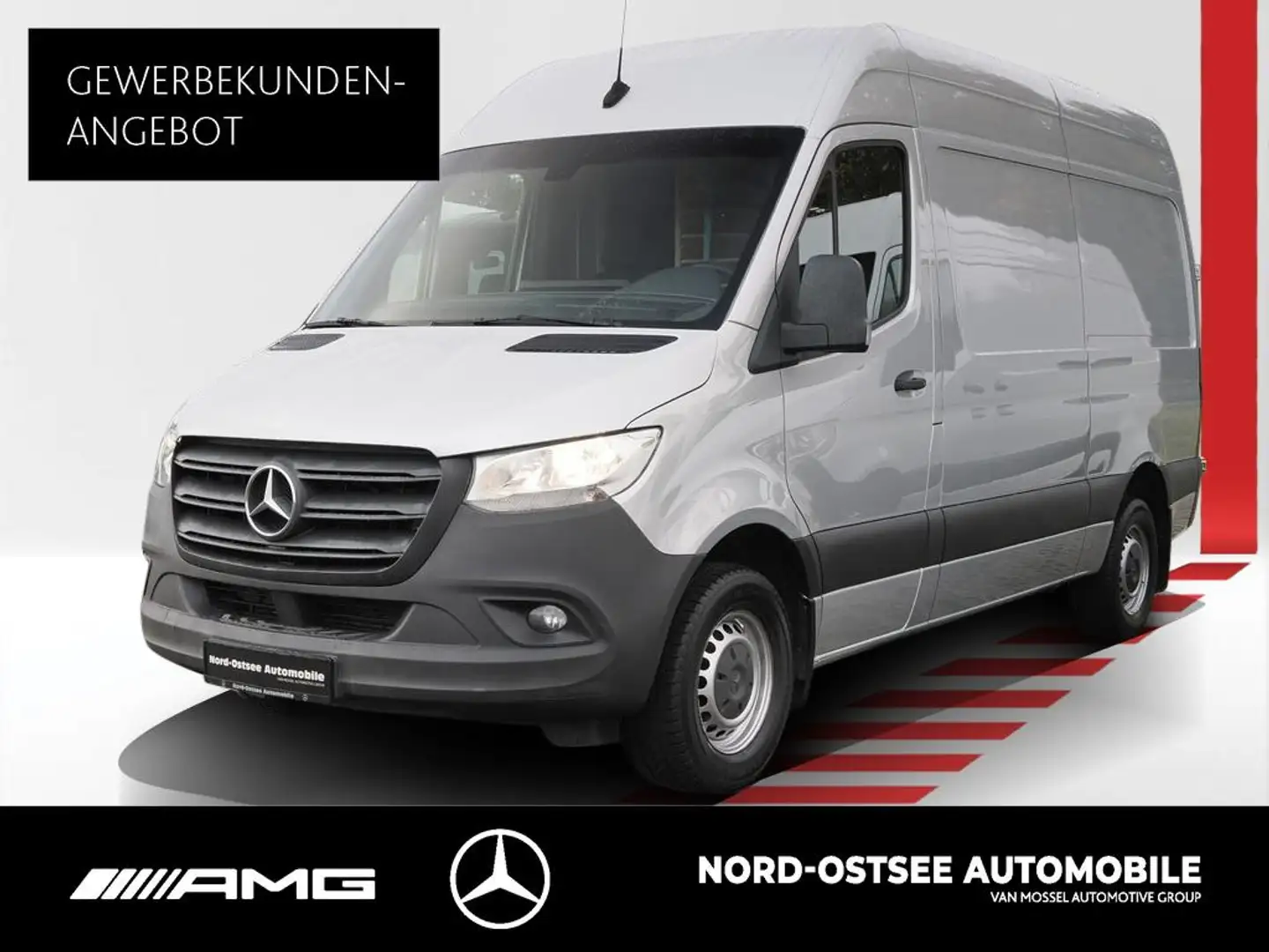Mercedes-Benz Sprinter 316 L2H2 AHK 2,8t STANDHZG KLIMA TEMPO Zilver - 1