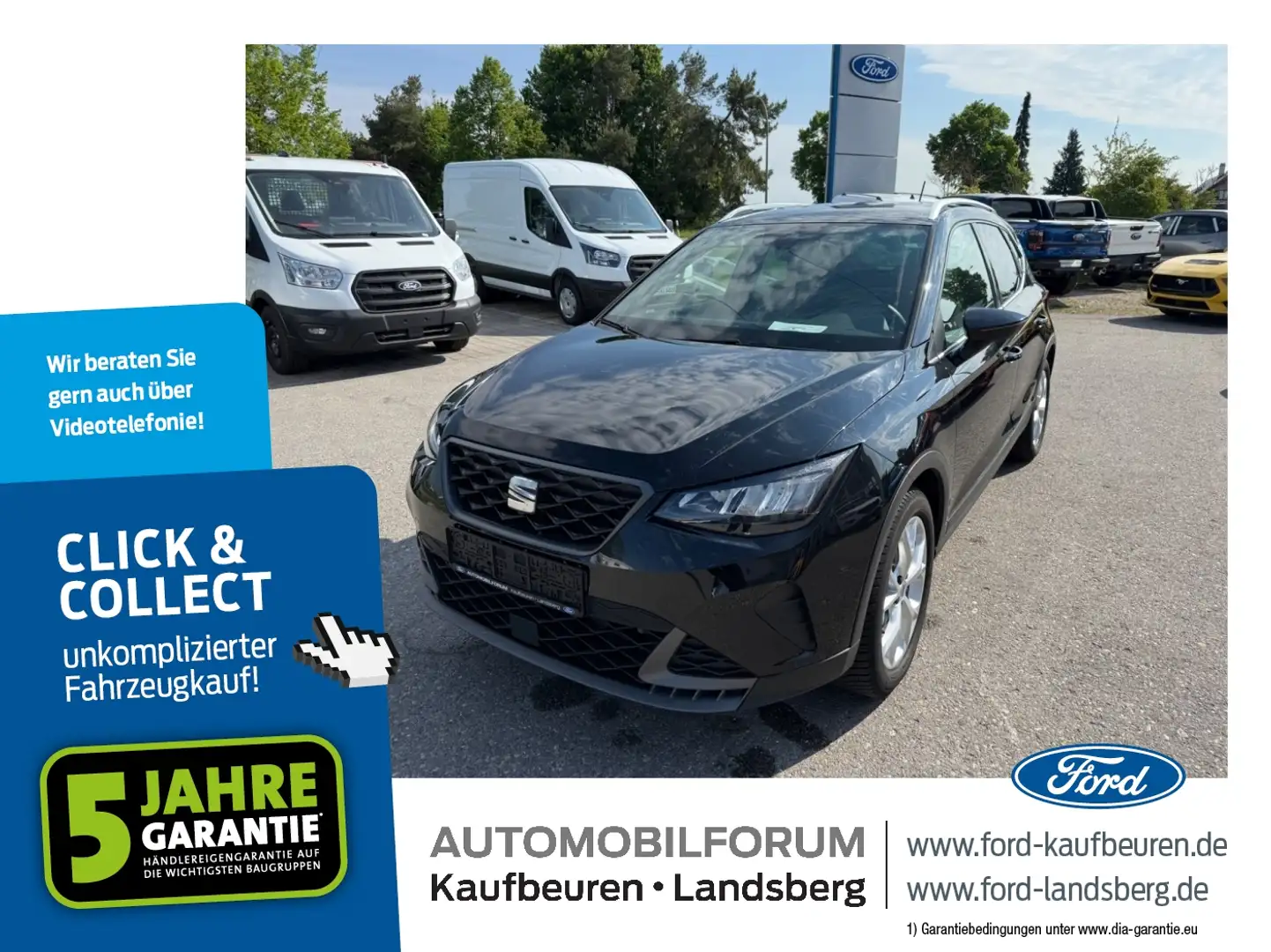 SEAT Arona 1.0 TSI FR LED Navi KlimaA SpurH Schwarz - 1