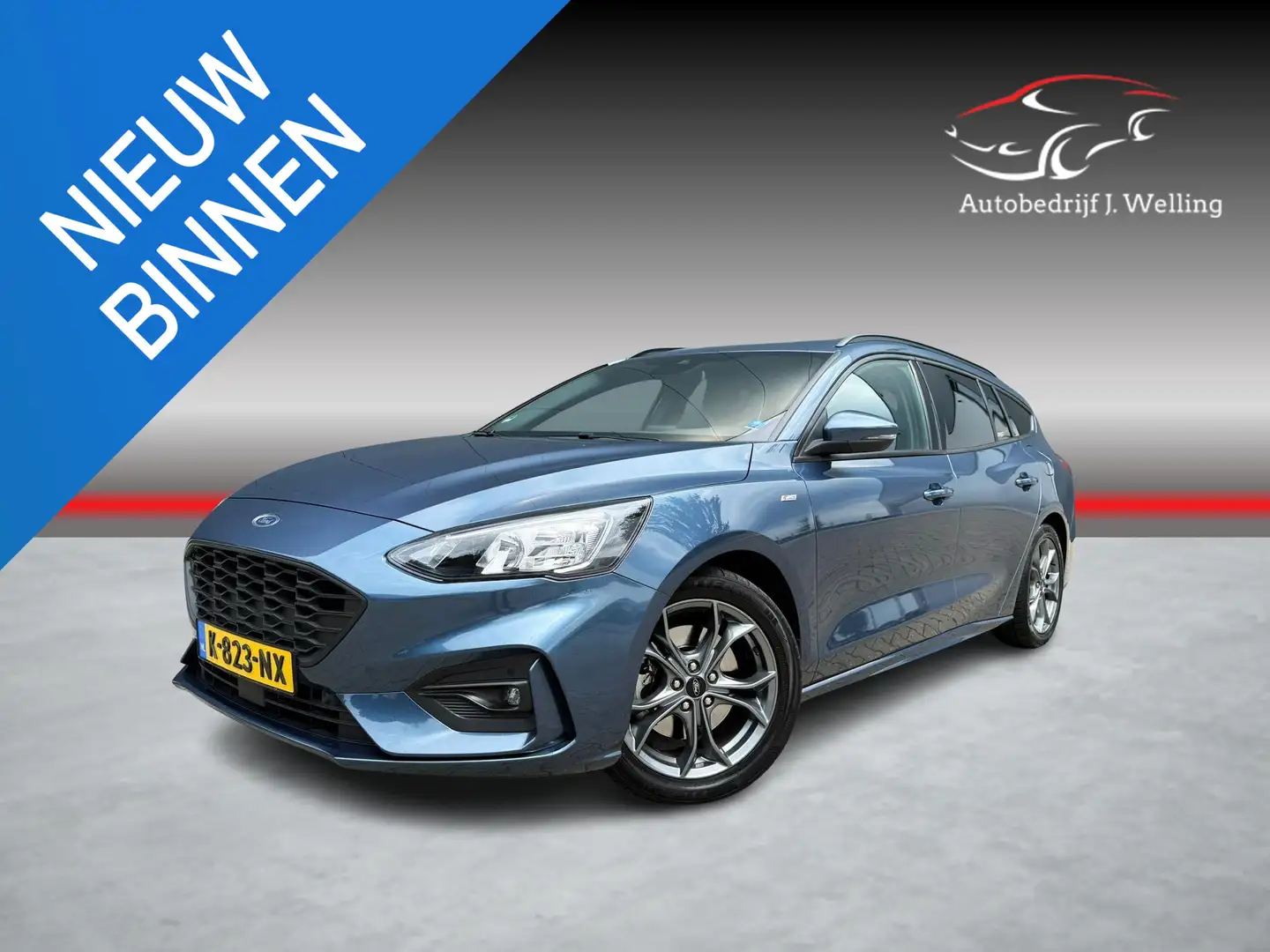 Ford Focus Wagon 1.0 EcoBoost ST-Line / trekhaak / camera Blauw - 1