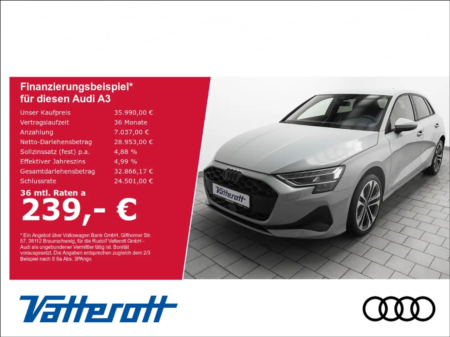 Audi A3 Sportback advanced 35 TFSI AHK Kamera LED CarPlay Gris - 1