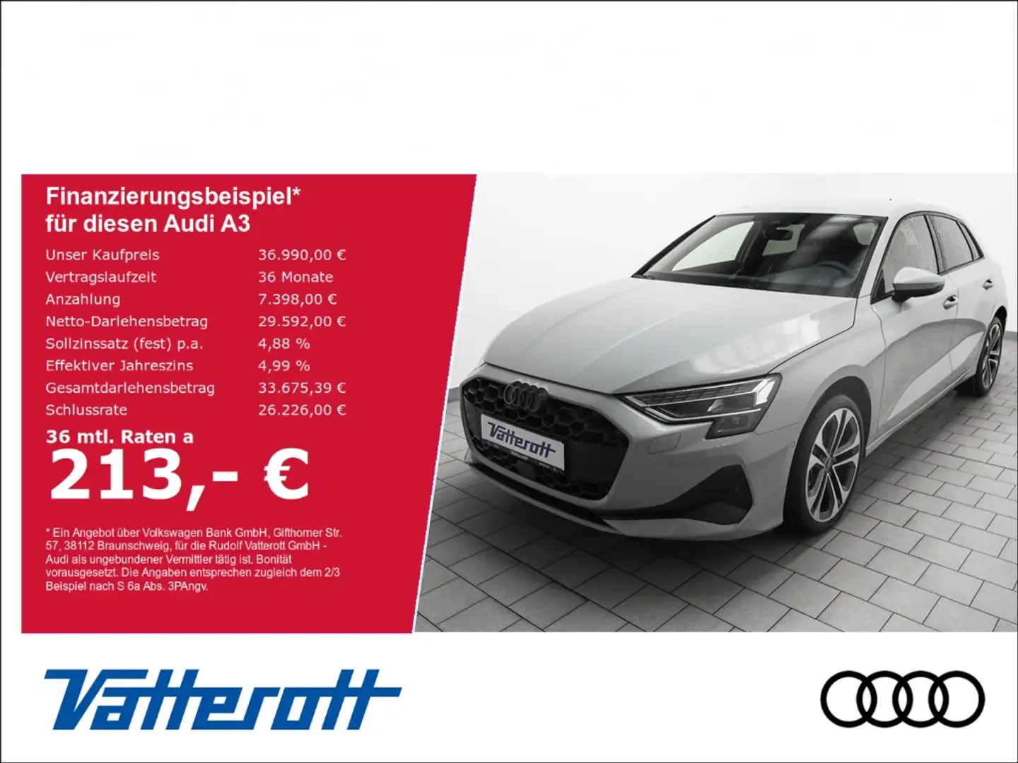 Audi A3 Sportback advanced 35 TFSI AHK Kamera LED CarPlay Grau - 1