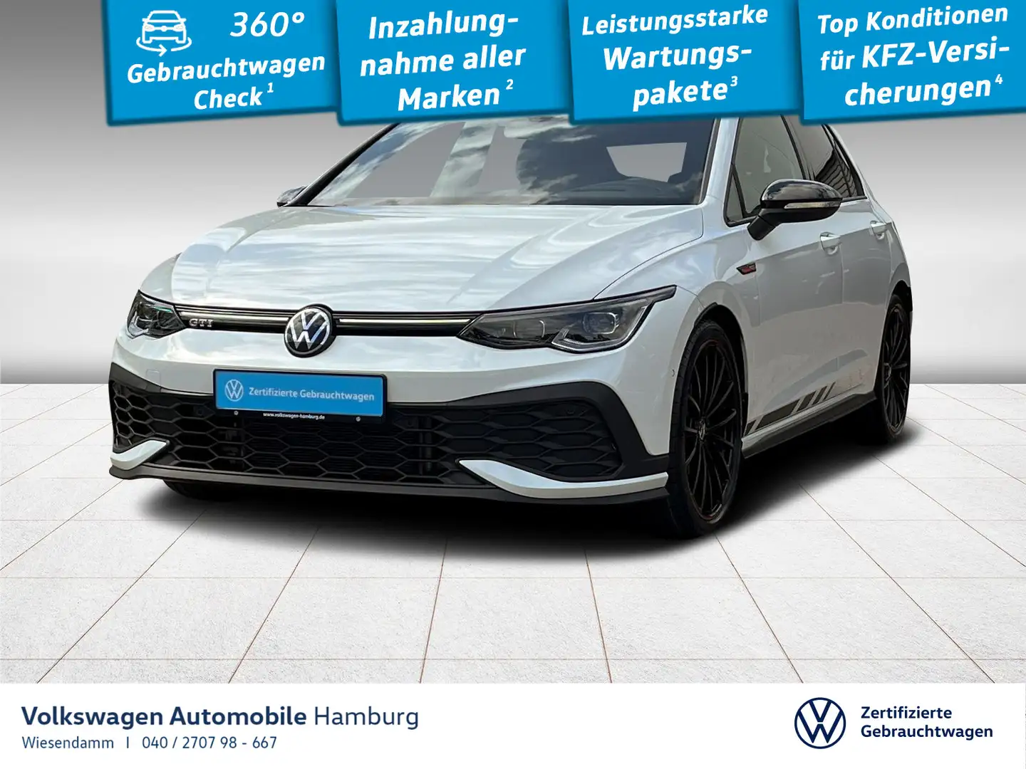 Volkswagen Golf GTI Golf VIII GTI Clubsport 2.0 TSI HUD/NAVI/KAMERA Weiß - 1