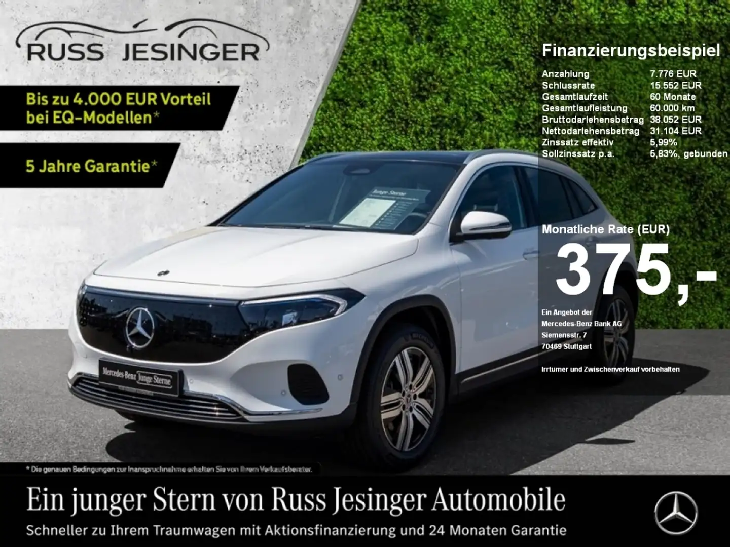 Mercedes-Benz EQA 300 4M Progressive *AHK*LED*Distr*Pano*360°* Blanc - 1