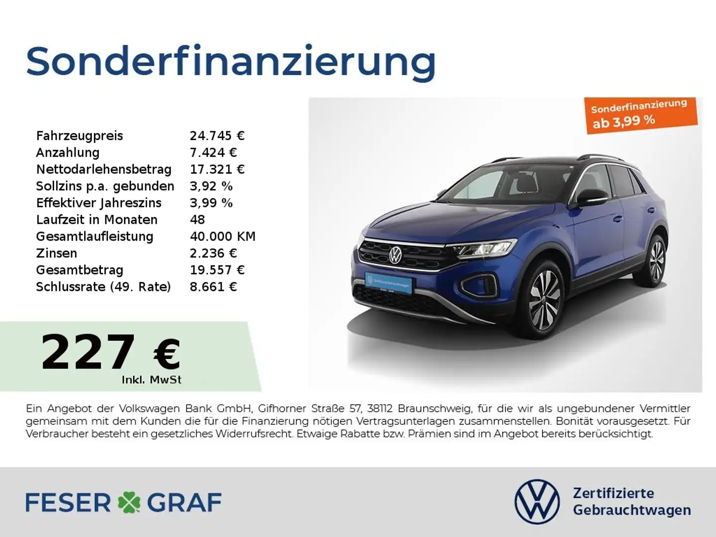 Volkswagen T-Roc 1.0TSI Move AHK LED Navi ParkAssist SHZ Blau - 1