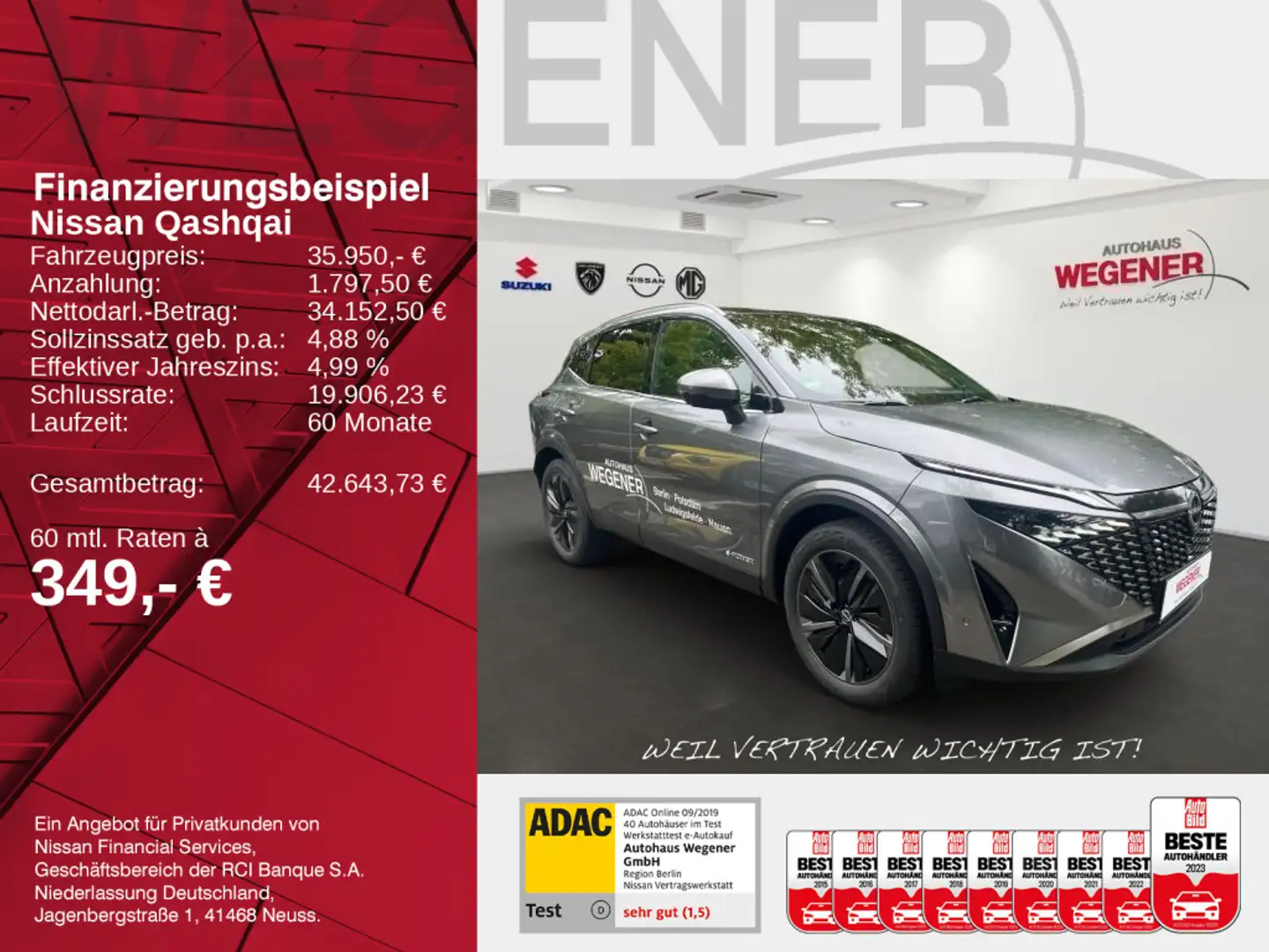 Nissan Qashqai QASHQAI TEKNA 1.5 VC-T e-POWER NAVI 360° WINTER Grau - 2