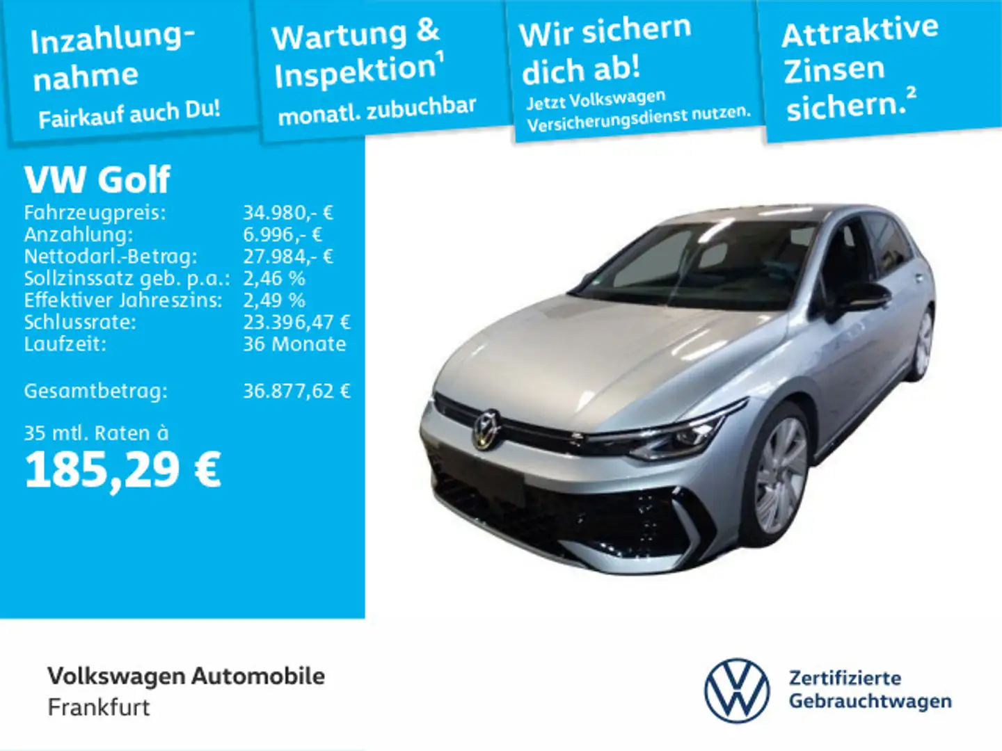 Volkswagen Golf VIII 2.0 TDI DSG R-Line Navi RearView LED-P Silber - 1