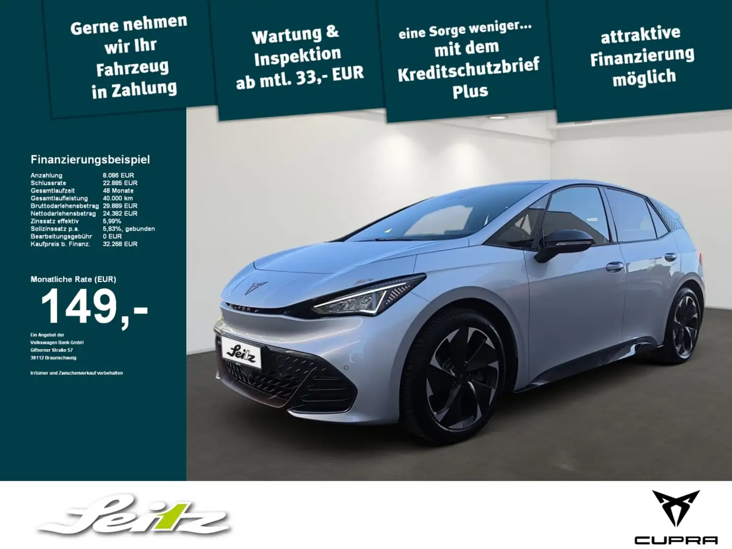 CUPRA Born *LED*KAMERA*NAVI*WÄRMEPUMPE*SITZH* Silber - 1