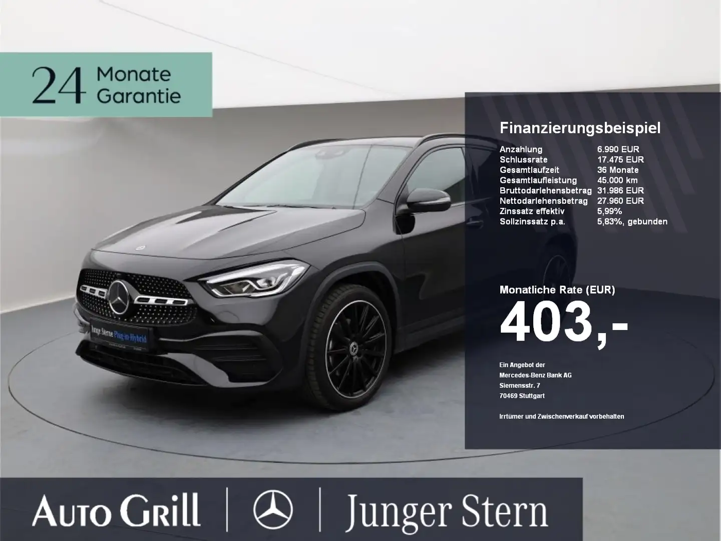 Mercedes-Benz GLA 250 e AMG Night Distr LEDLicht 20Zoll HUD Schwarz - 1
