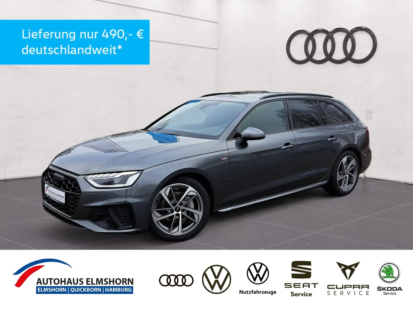 Audi A4 Avant S line 40 TDI quattro S tronic PANO NAV KAM Grau - 1