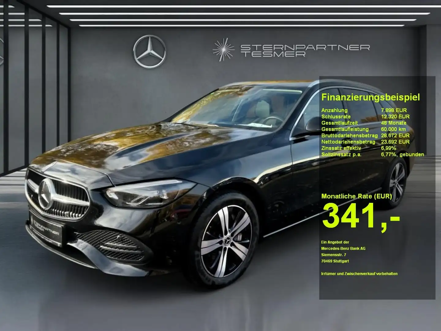 Mercedes-Benz C 300 e T Avantgarde+MBUX+Ambiente+CarPlay+AHK Nero - 1