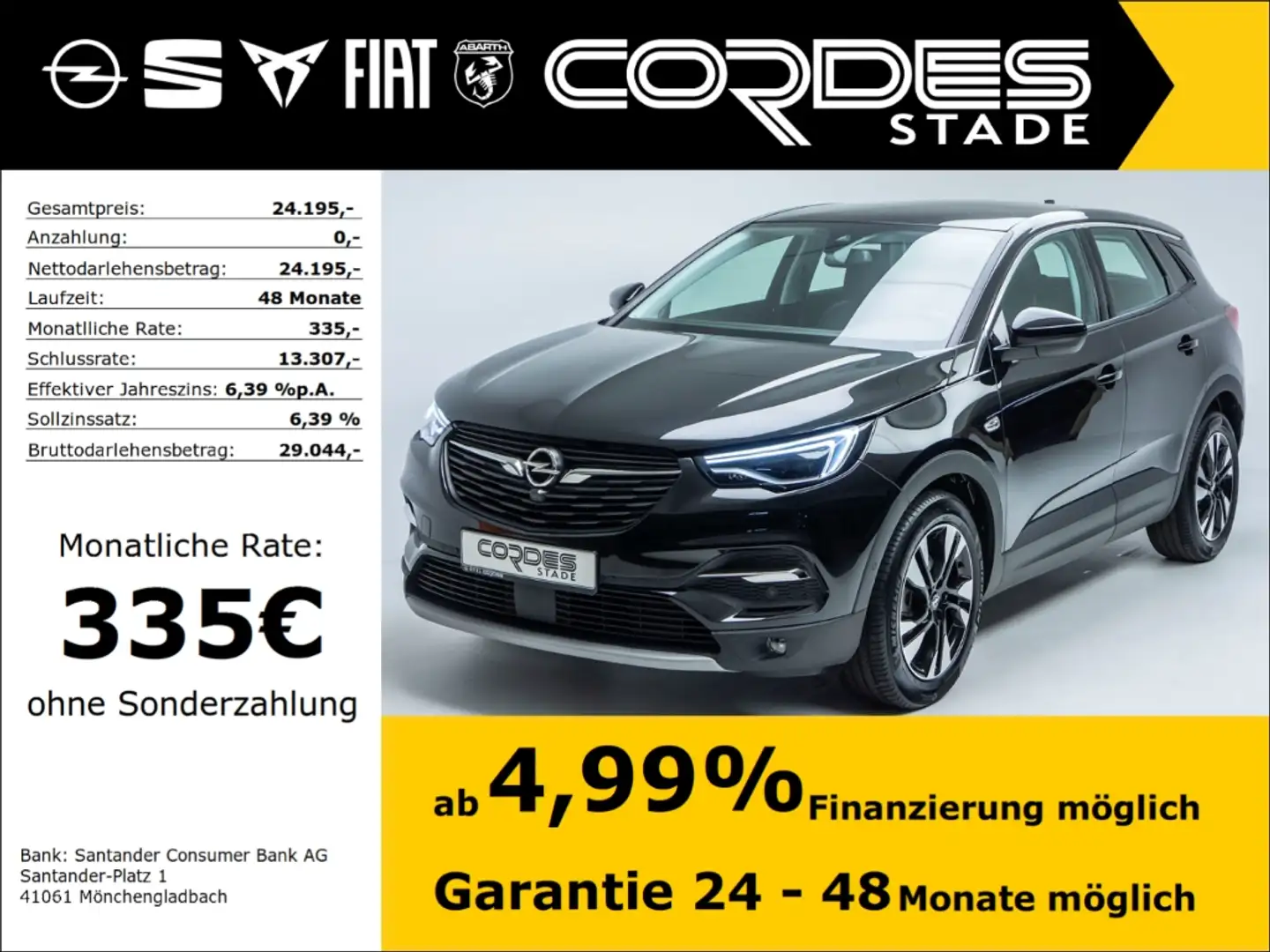 Opel Grandland Business Elegance 1.6 Turbo Automatik Kamera PDC ( Zwart - 1