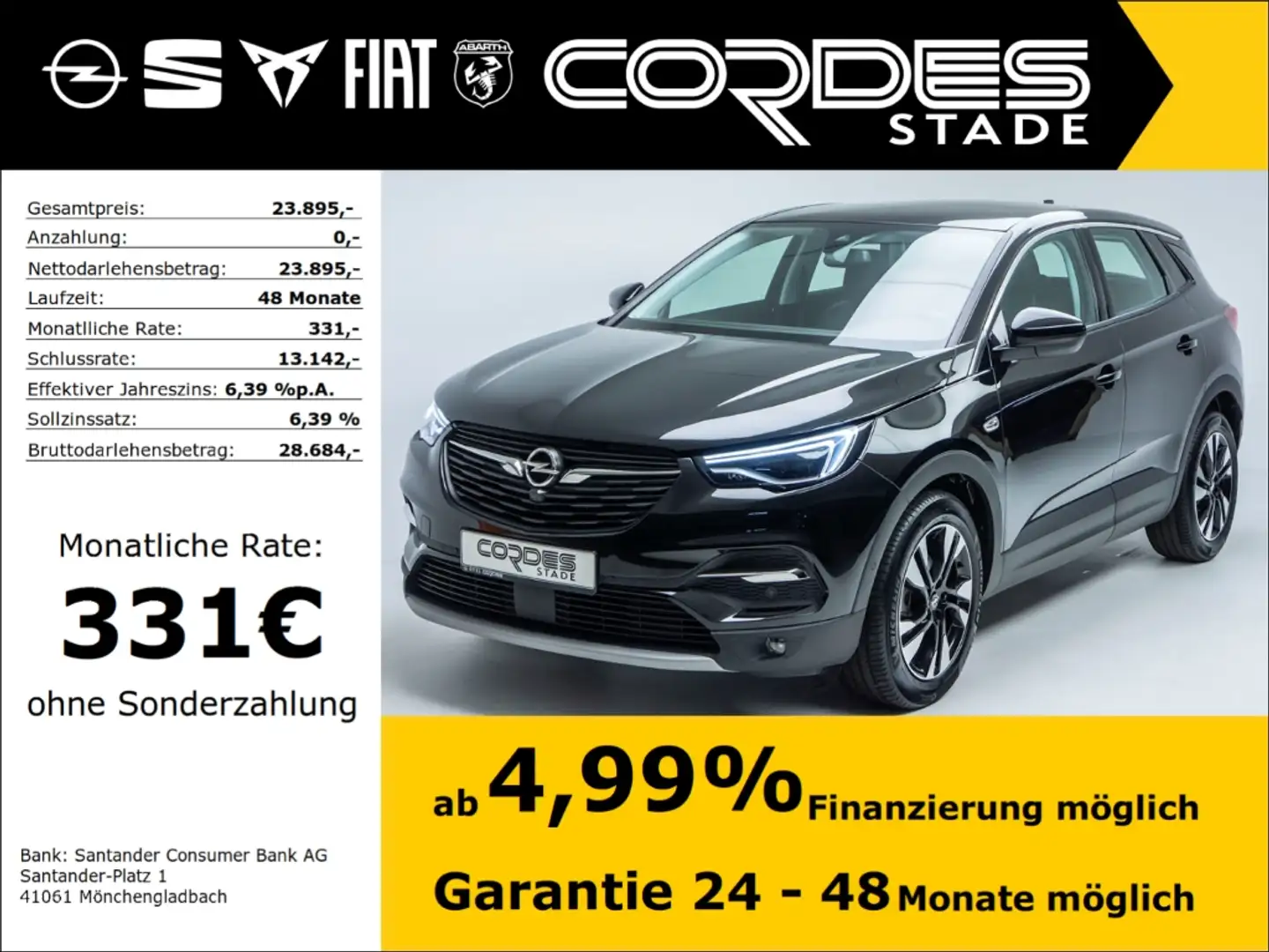 Opel Grandland Business Elegance 1.6 Turbo Automatik Kamera PDC ( Black - 1
