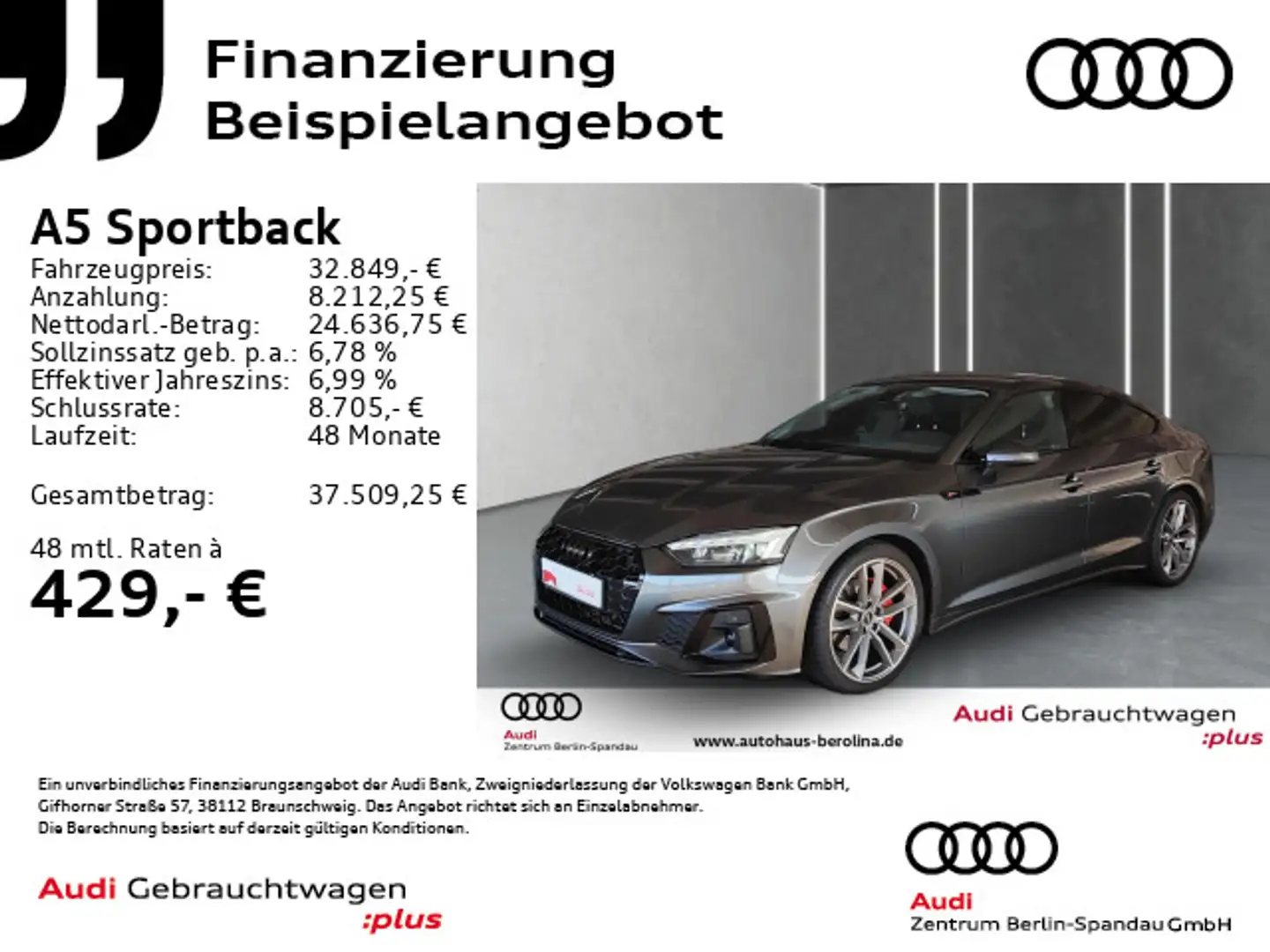 Audi A5 40 TFSI S line S tronic *MATRIX* Grau - 1