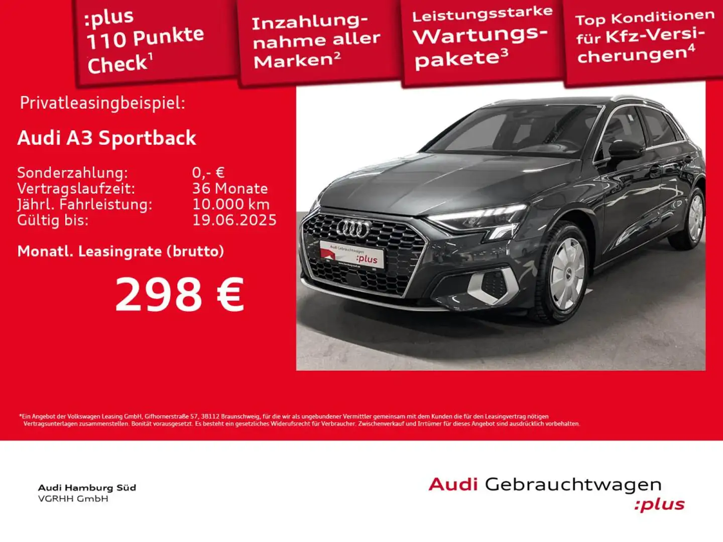Audi A3 Sportback 35 TFSI advanced S tronic S LINE Grau - 1