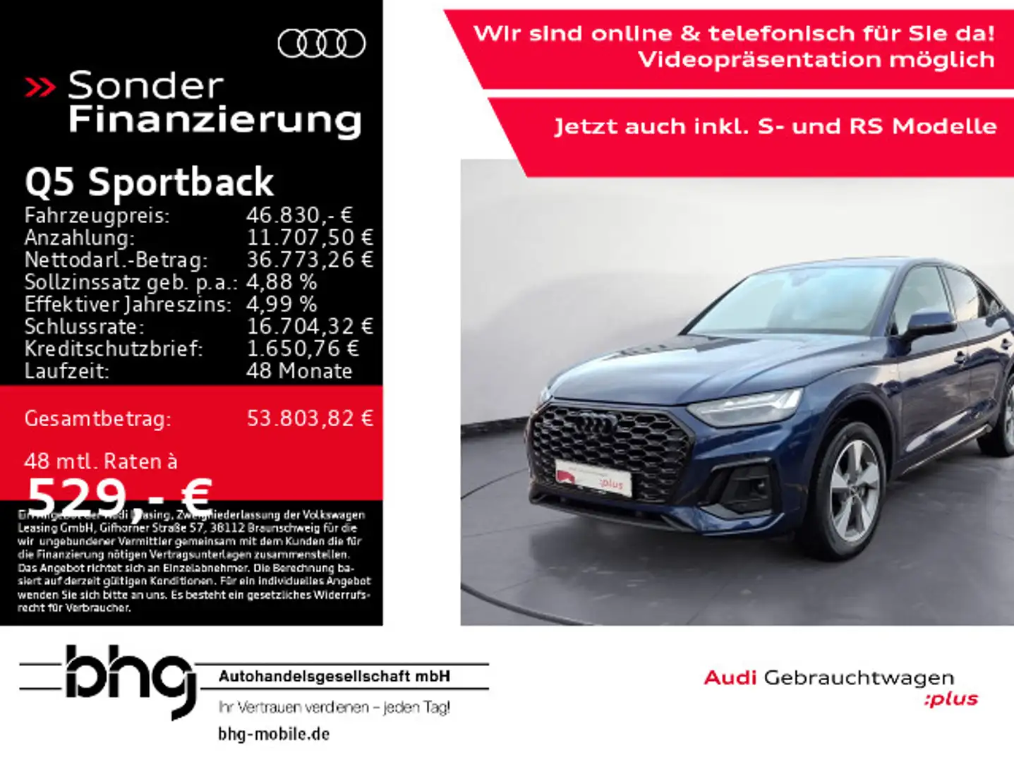 Audi Q5 S line 50 TDI quattro Sitzheizung Blau - 1