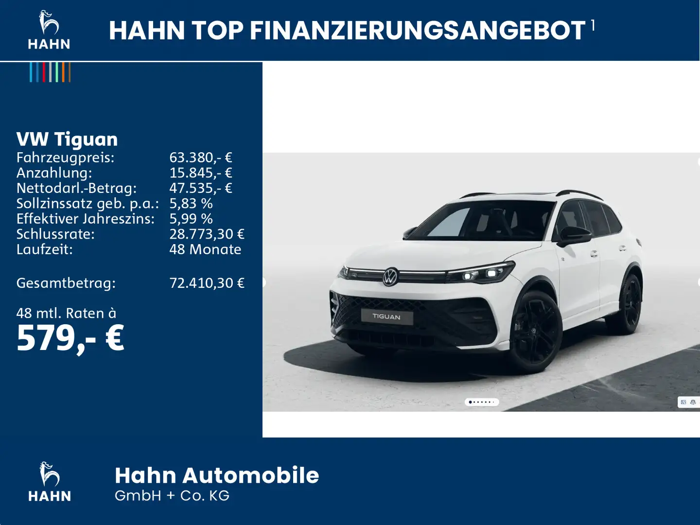 Volkswagen Tiguan R-Line 2,0 l TSI OPF 4MOTION 265 PS DSG Weiß - 2