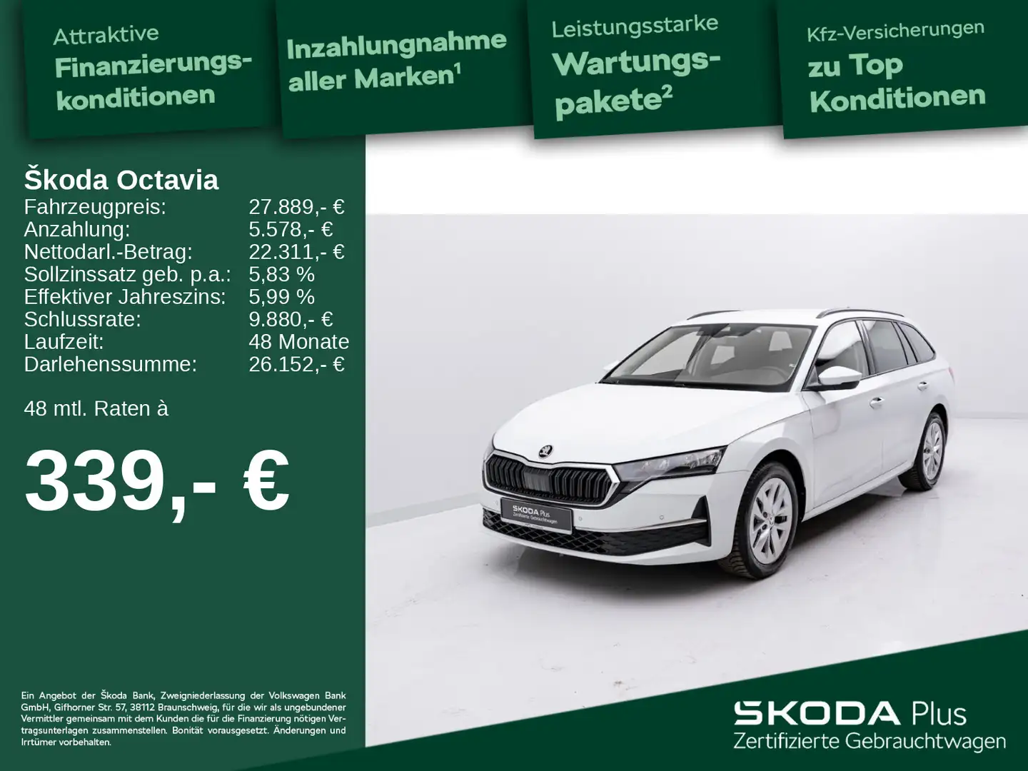 Skoda Octavia Combi 2.0 TDI DSG*SELEKTION*RFK*LED*NAV* Weiß - 1