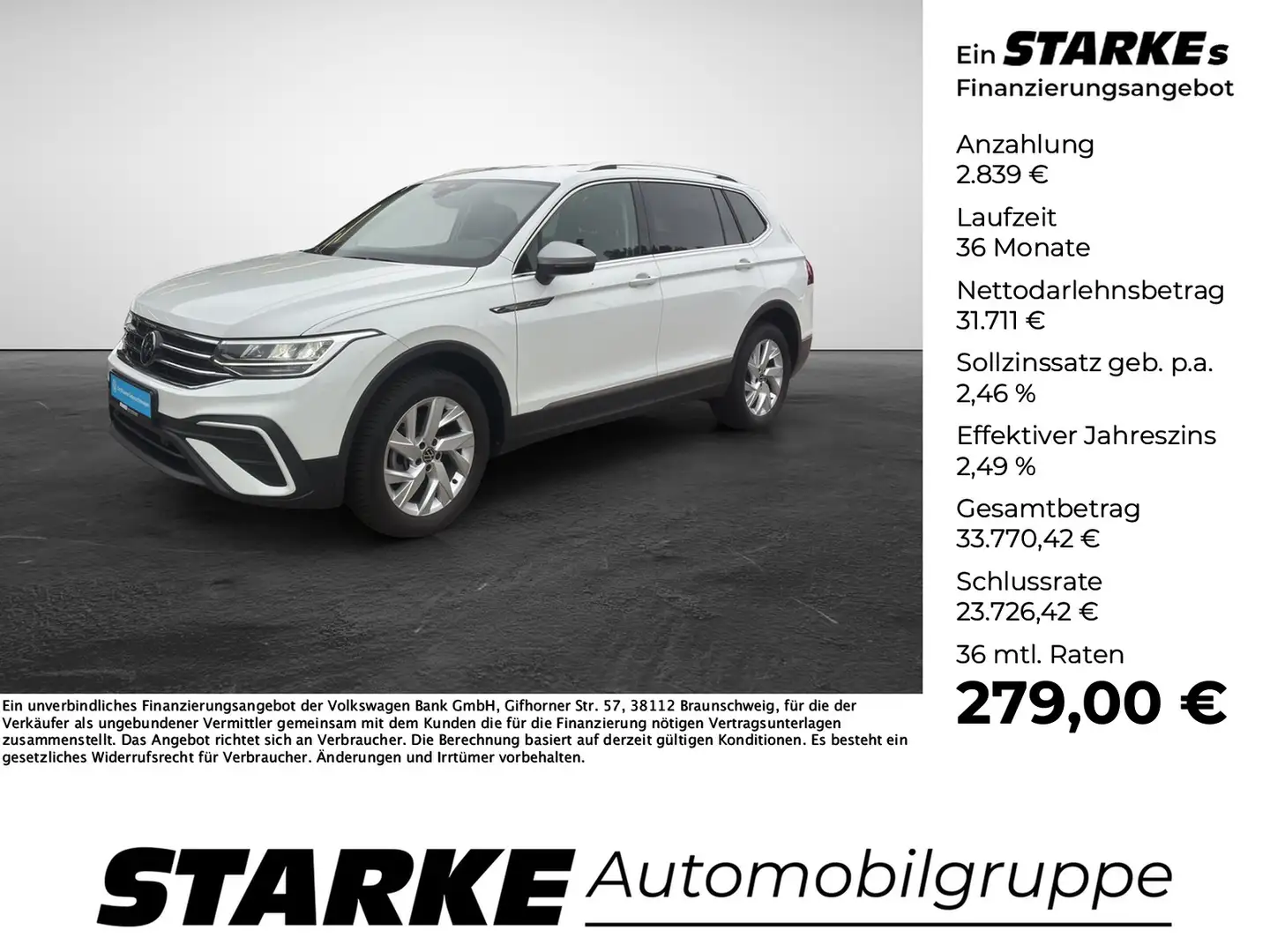 Volkswagen Tiguan Allspace 2.0 TDI DSG Life 7-Sitzer Blanc - 1