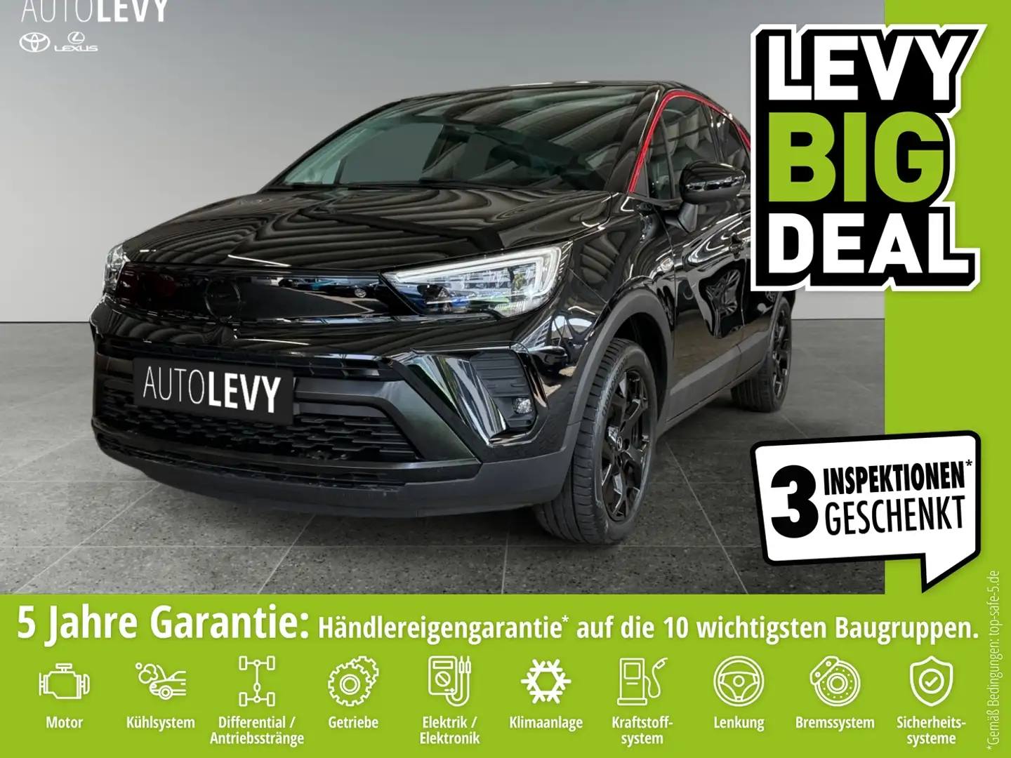 Opel Crossland 1.2 Turbo GS Line +Navi+CarPlay+LED+PDC Schwarz - 1