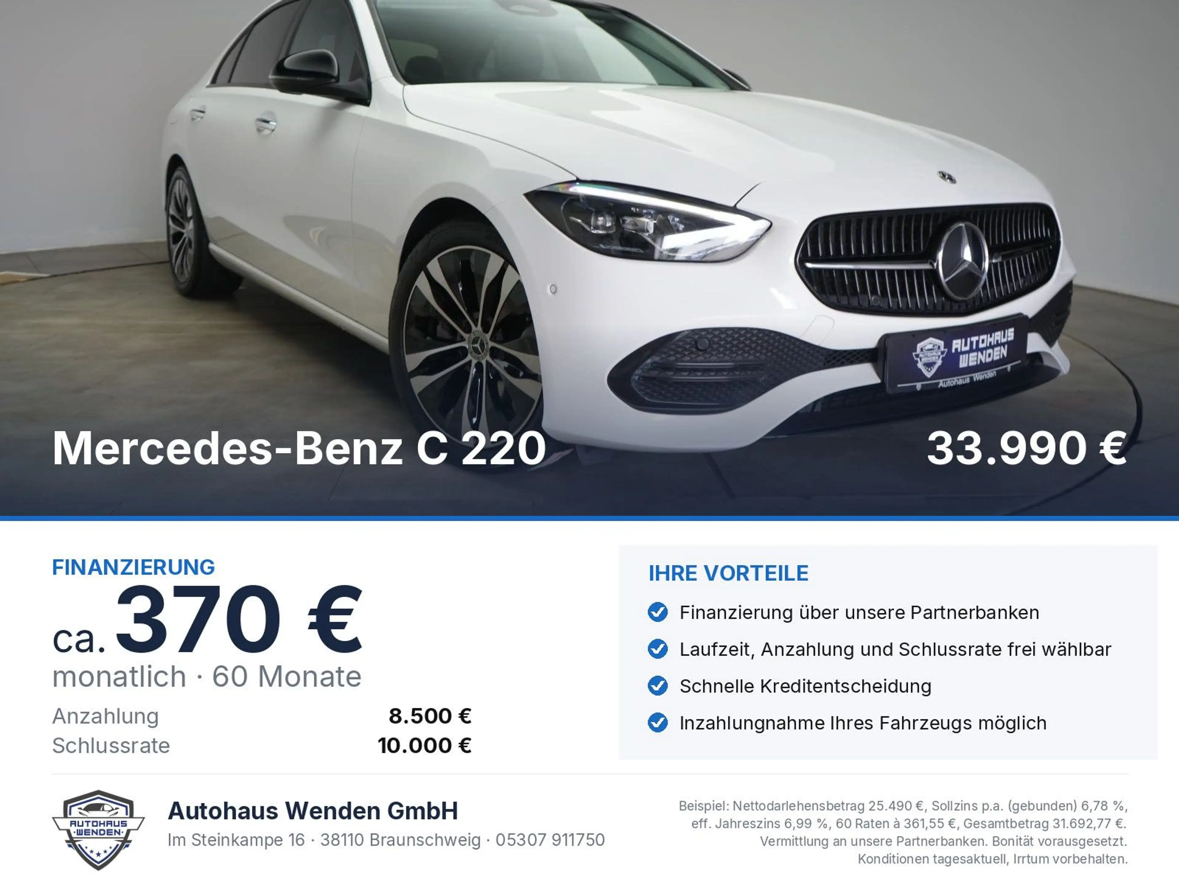 Mercedes-Benz C 220 d 9G-Tronic Avantgarde Temp/Kamera/Pano/La