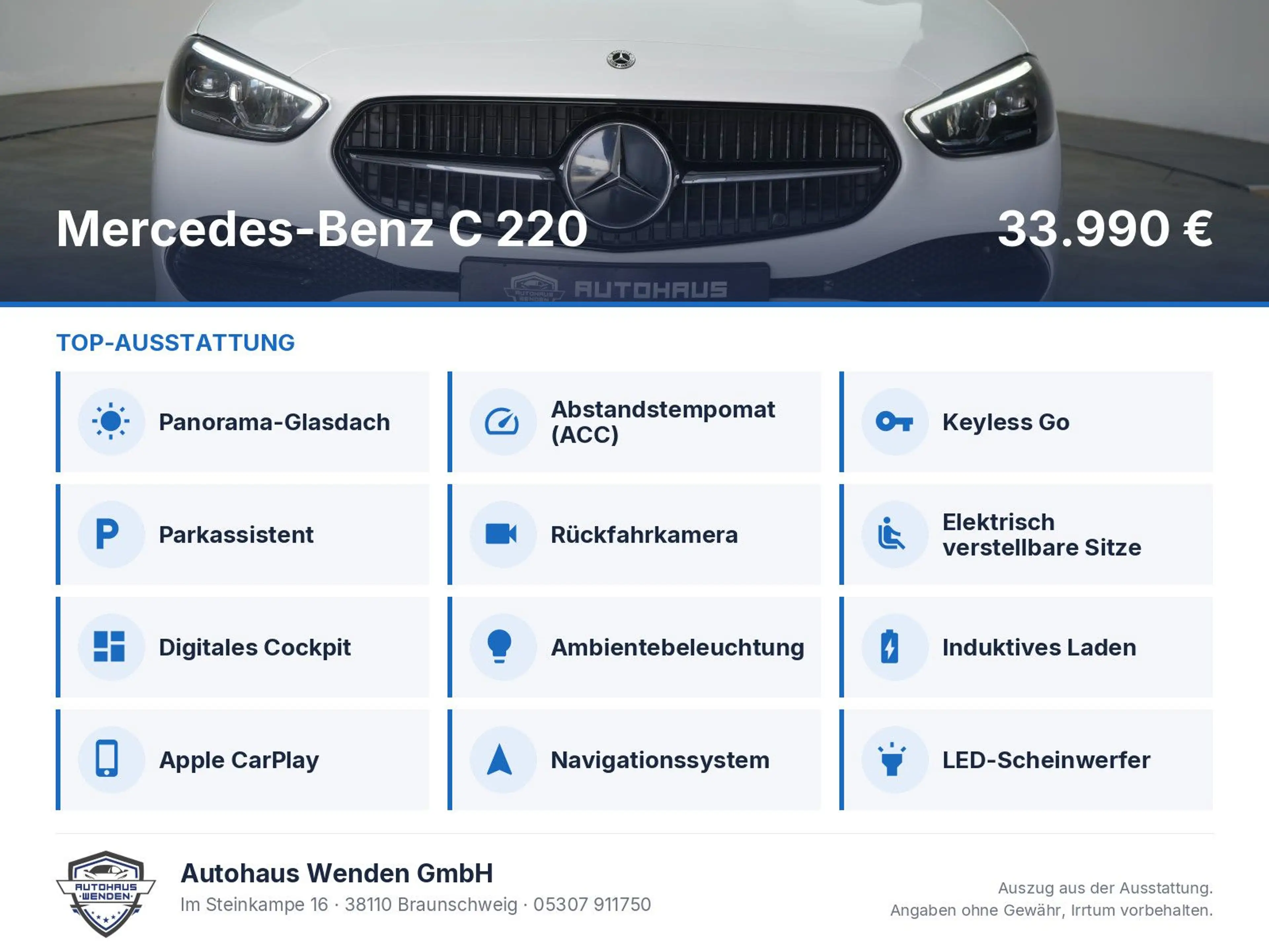 Mercedes-Benz C 220 d 9G-Tronic Avantgarde Temp/Kamera/Pano/La — photo 6