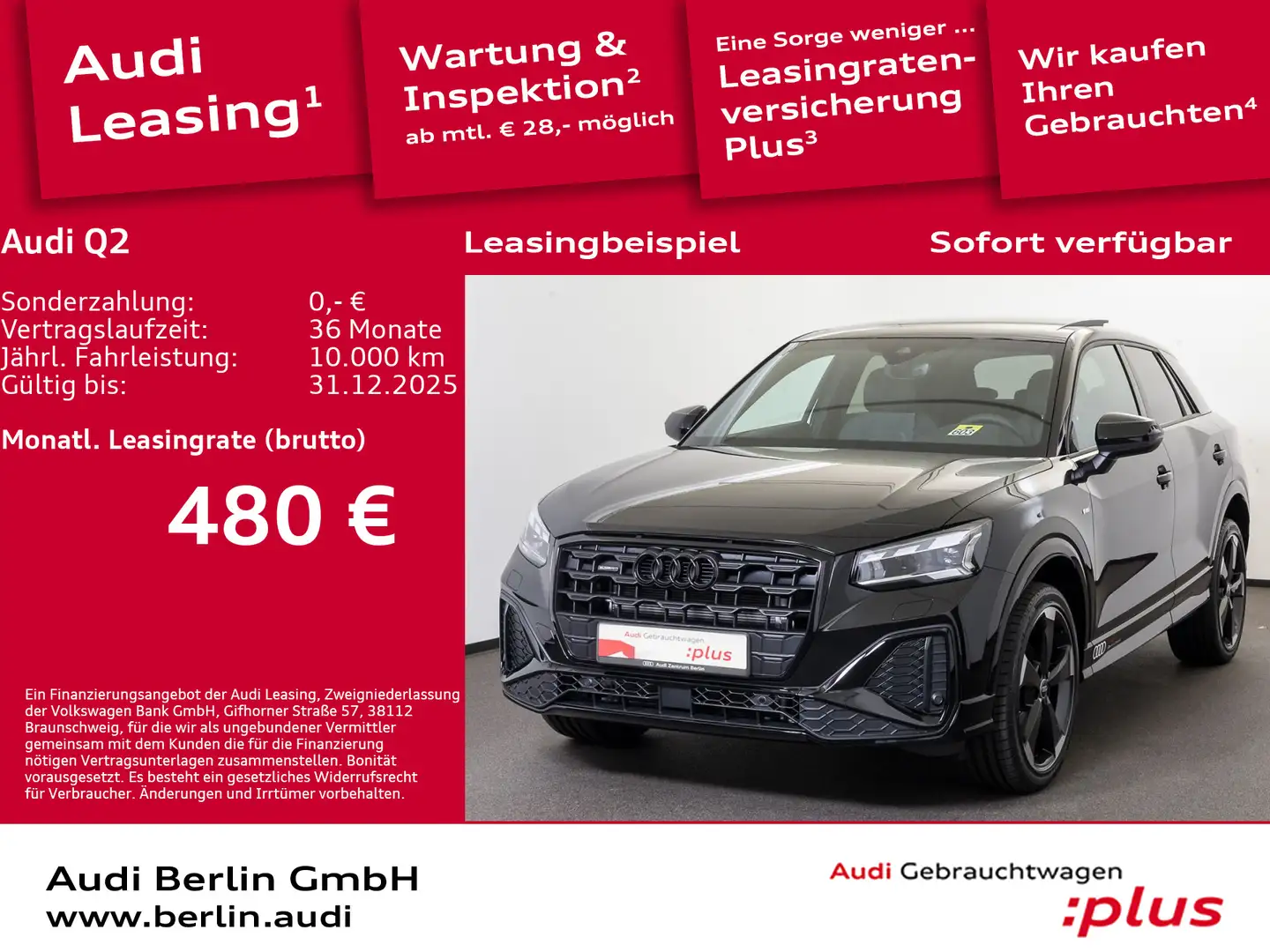 Audi Q2 S line 35 TDI quattro S tronic Schwarz - 1