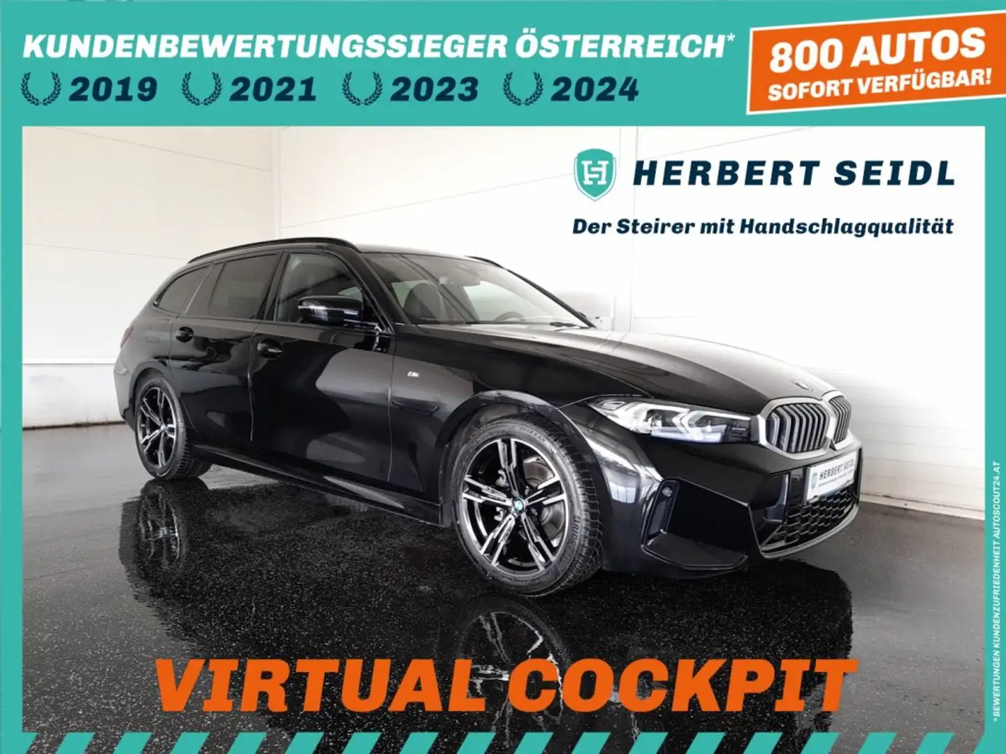 BMW 318 d Touring M-SPORT Aut. *VOLL LED / NAVI / LIVE COCKPIT PROF. / TEILLEDER / SPORTFAHRWERK* Schwarz - 1