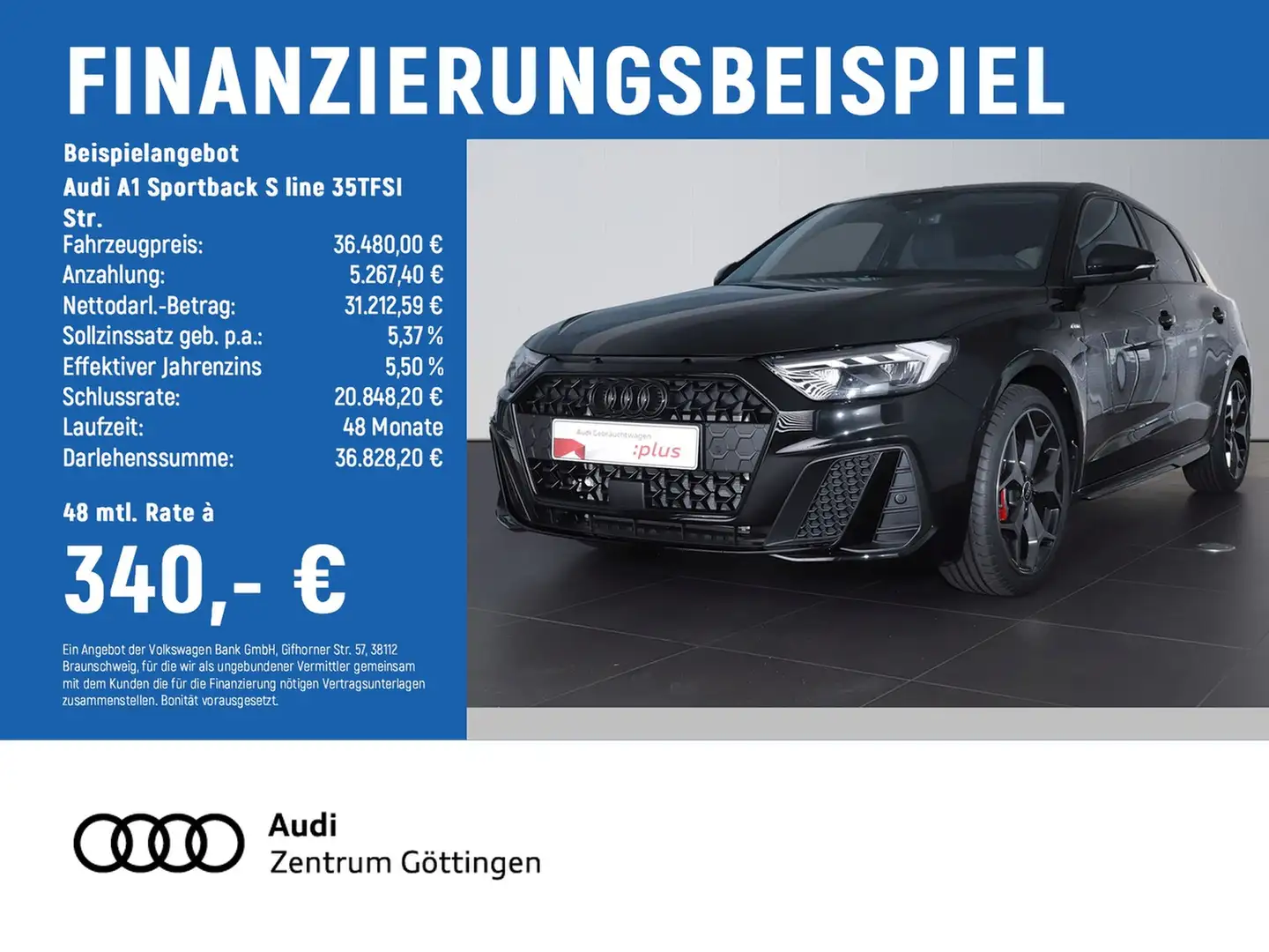Audi A1 Sportback S line 35TFSI Str. LED+INFOTAINMENT Noir - 2