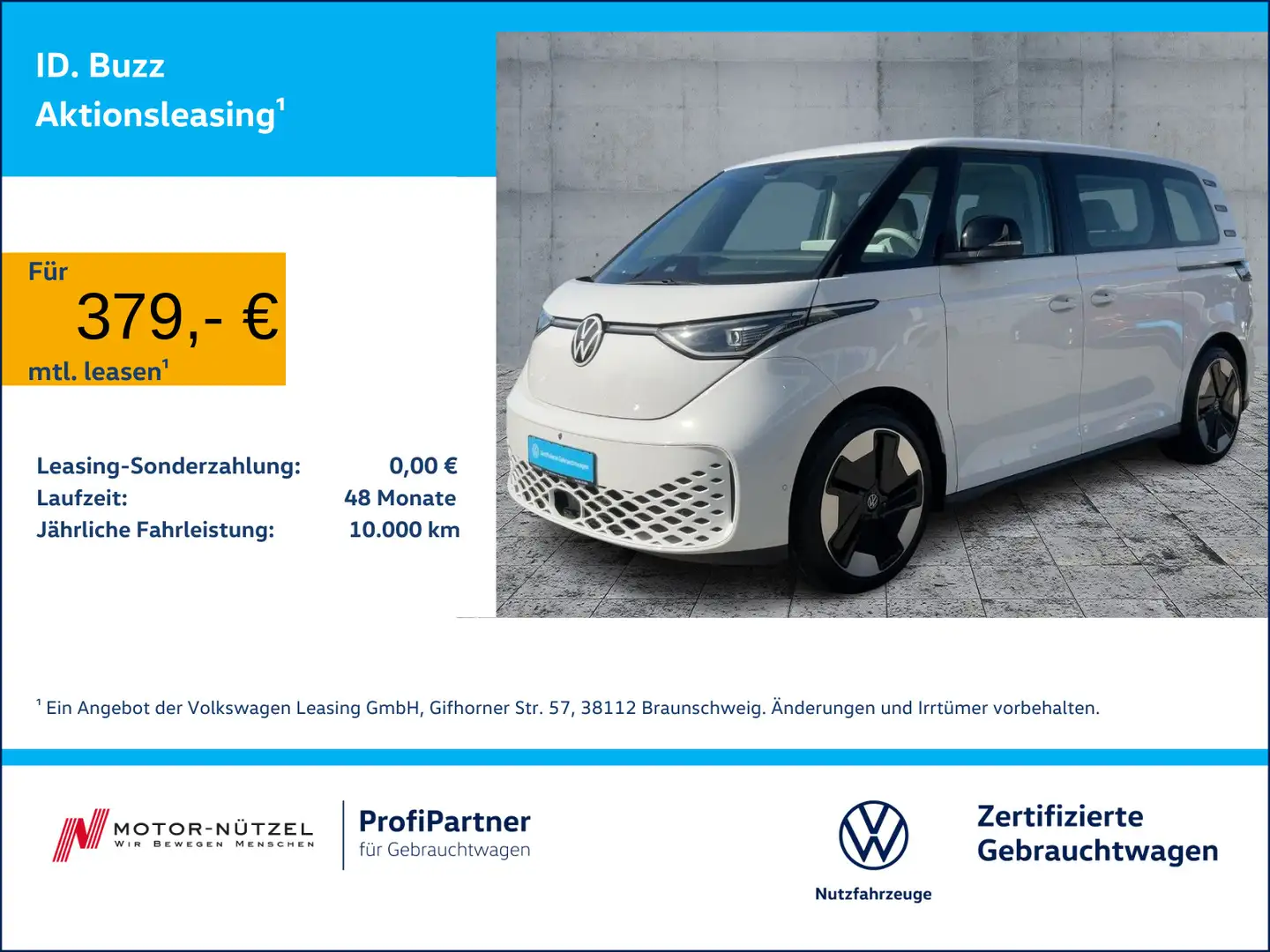Volkswagen ID. Buzz ID.Buzz Pro MATRIX+NAVI+ACC+SHZ+360°+MFL+AHK+21" Weiß - 1